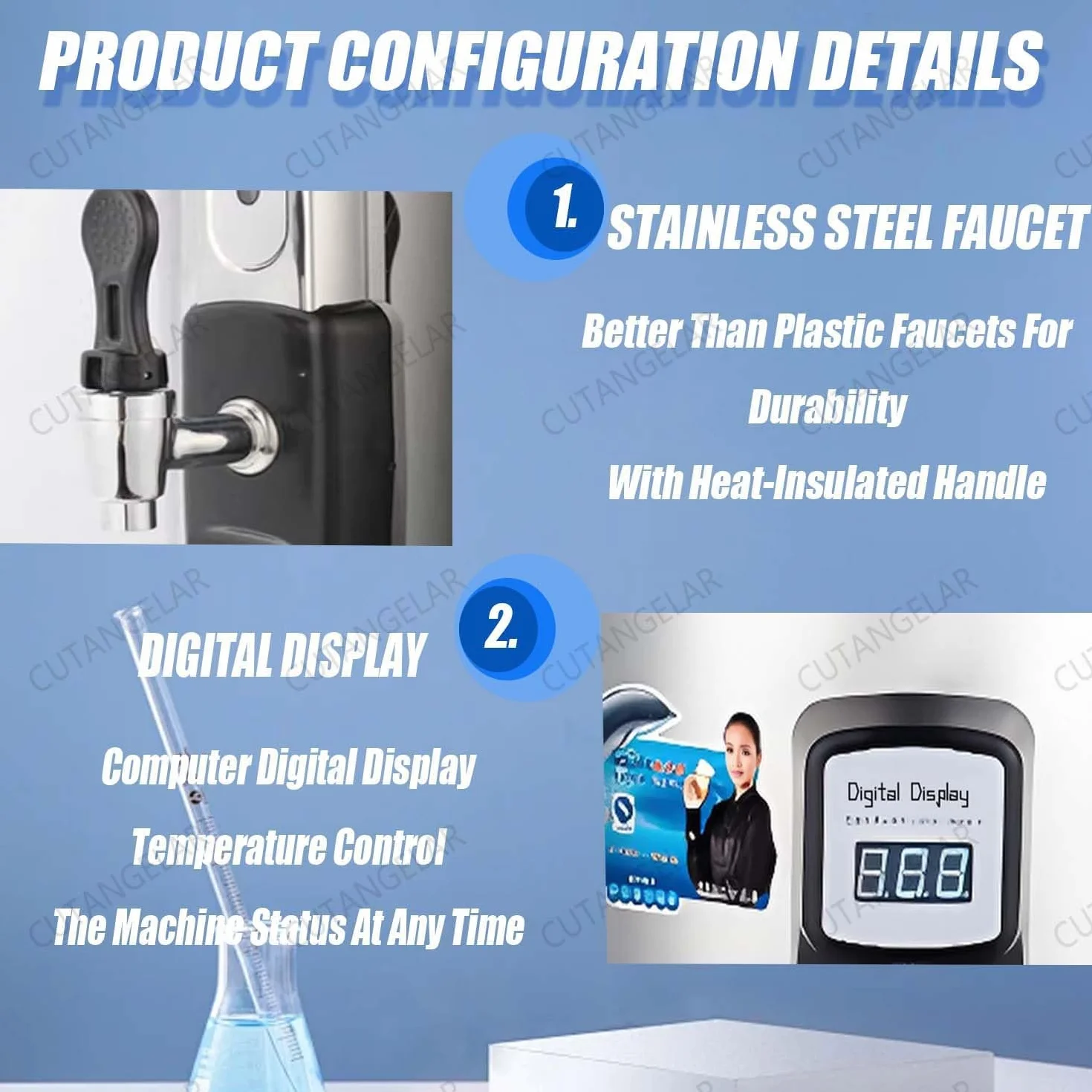 CUTANGELAR Calentador Profesional De Cera De Parafina, 1500 W, Capacidad De 35 L, Control De Temperatura Constante De Nivel Profesional, Antigoteo Boquilla, Ideal Para Fisioterapia(20L)