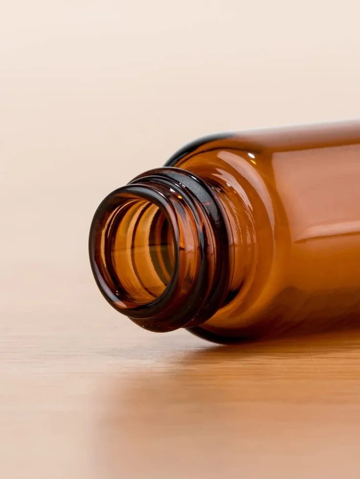 Botellas de vidrio ámbar 5ml con bola de acero inoxidable, Roll-on aceite esencial recargable