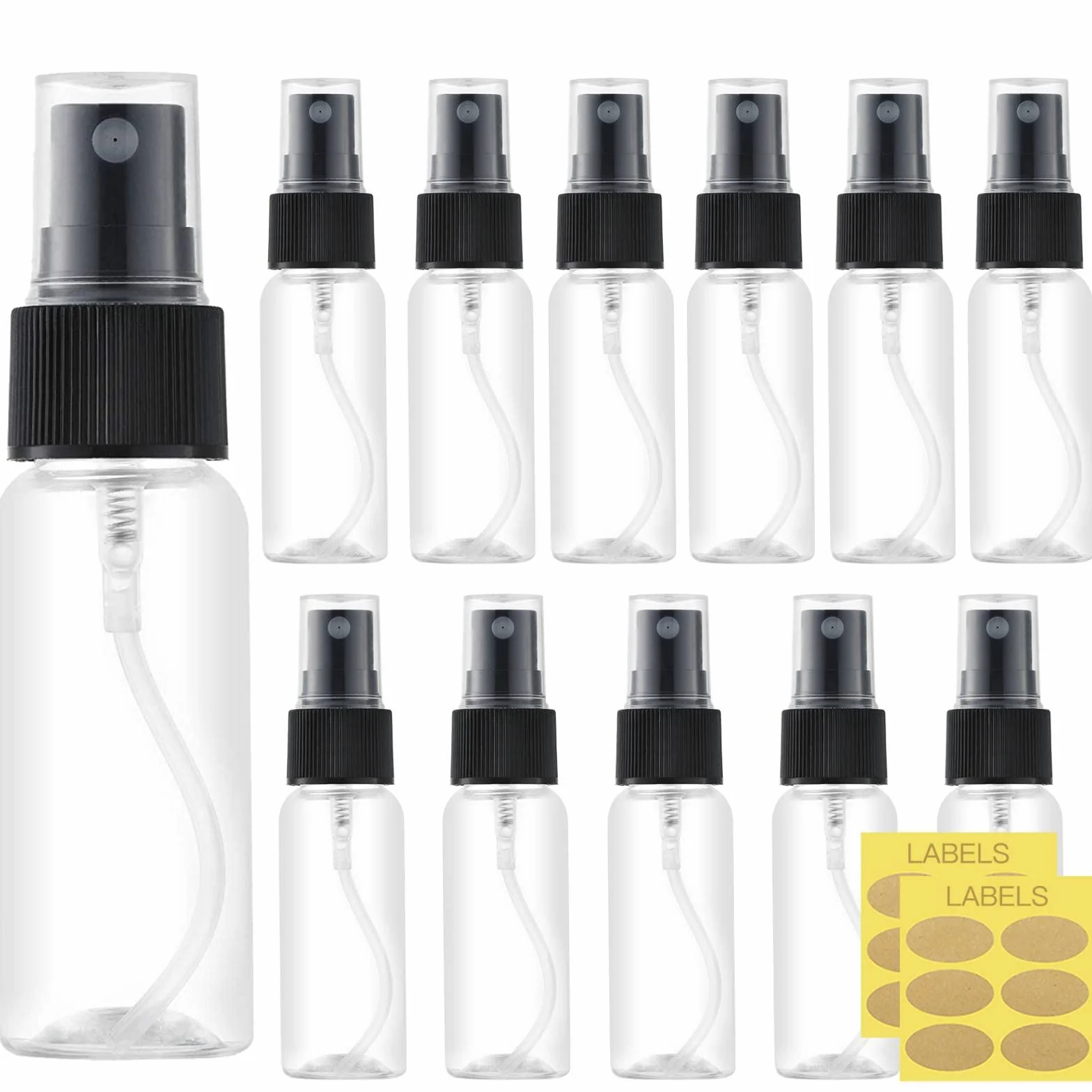 Toureal 30ml Spray Pulverizador Plastico 12 Piezas Botes Vacios Atomizador Transparente