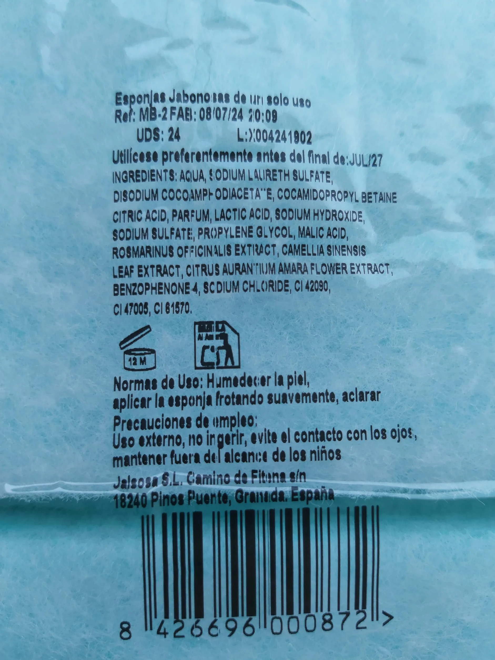 ESponjas Jabonosas Desechables 240 unidades pack 10 paquetes de 24