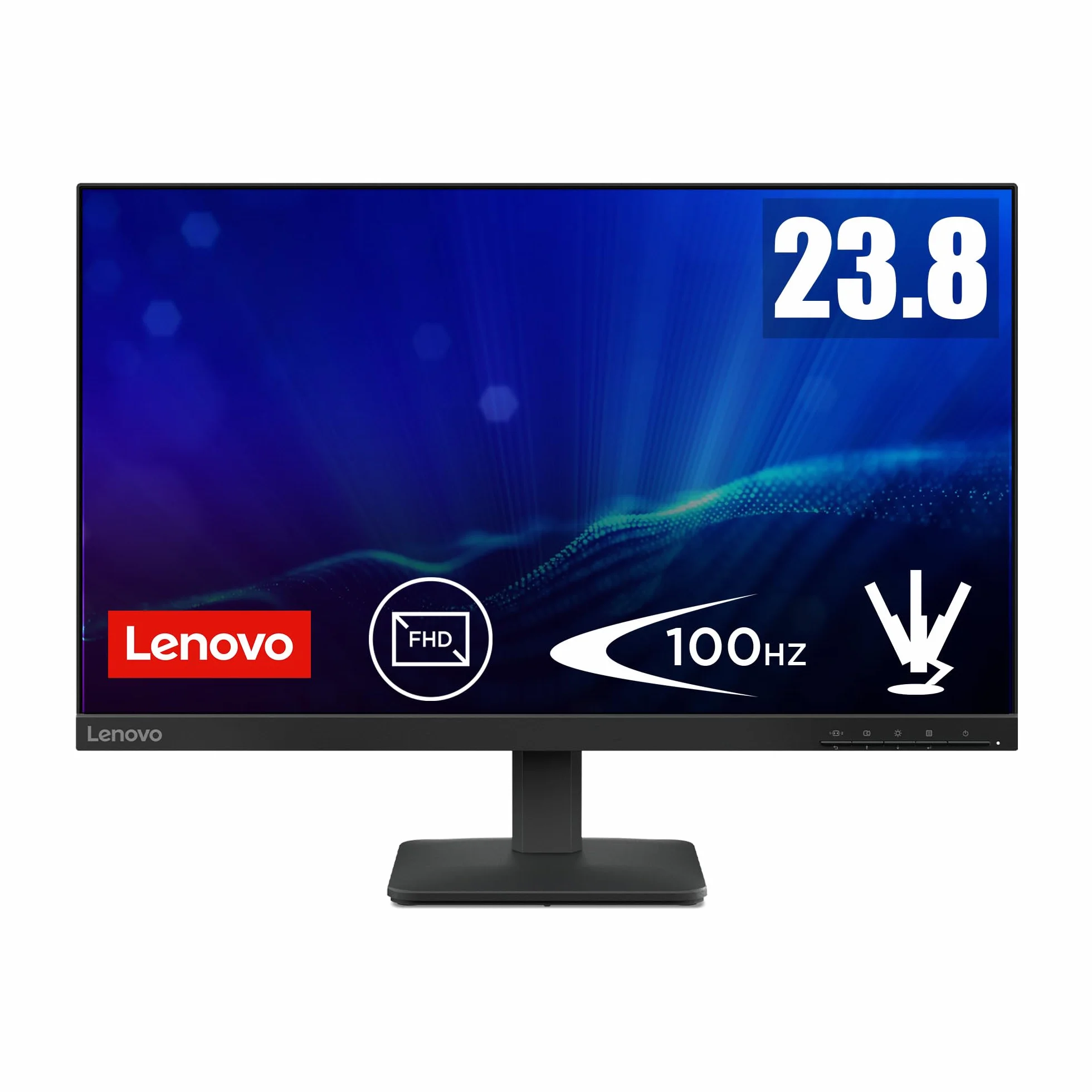 Lenovo L24-4e Monitor FHD 23.8" IPS 1920x1080 48-100Hz 4ms HDMI VGA VESA 100x100mm Inclinación Negro