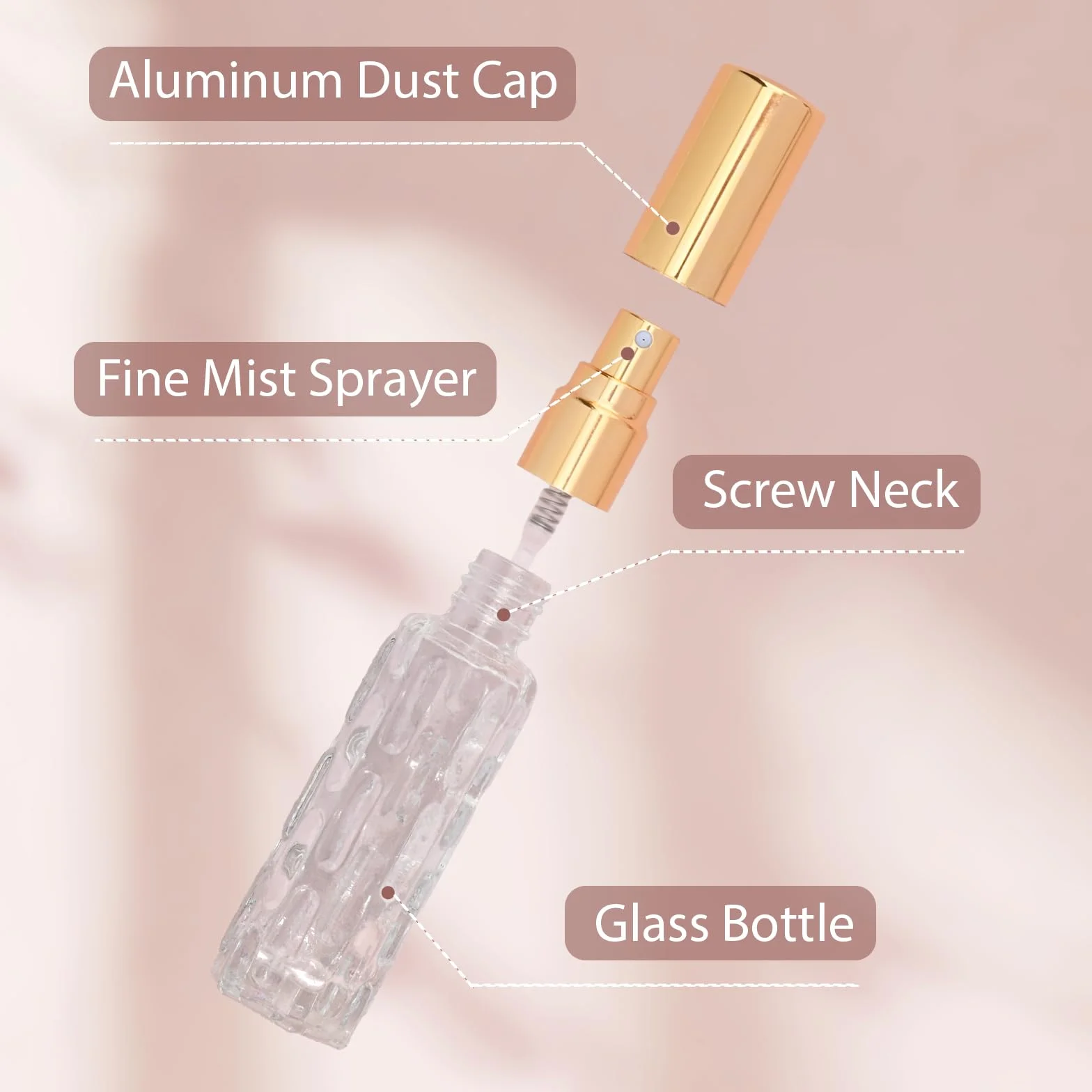 Atomizador Perfume Recargable 10ml 4 Piezas, Bote Colonia Viaje Rellenable, Pulverizador Pequeño, Decants Vidrio, Mini Frasco Portátil Multicolor