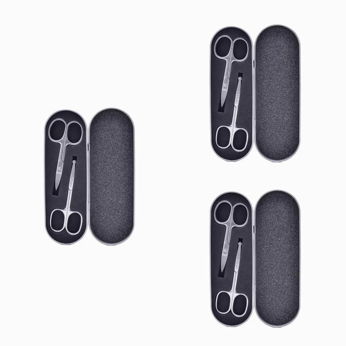 PACKOVE 6piezas Tijeras Inoxidable Para Cuidado De Cejas y Nariz Recortador De Facial Diseño Seguro y Práctico Para Hombres y Mujeres