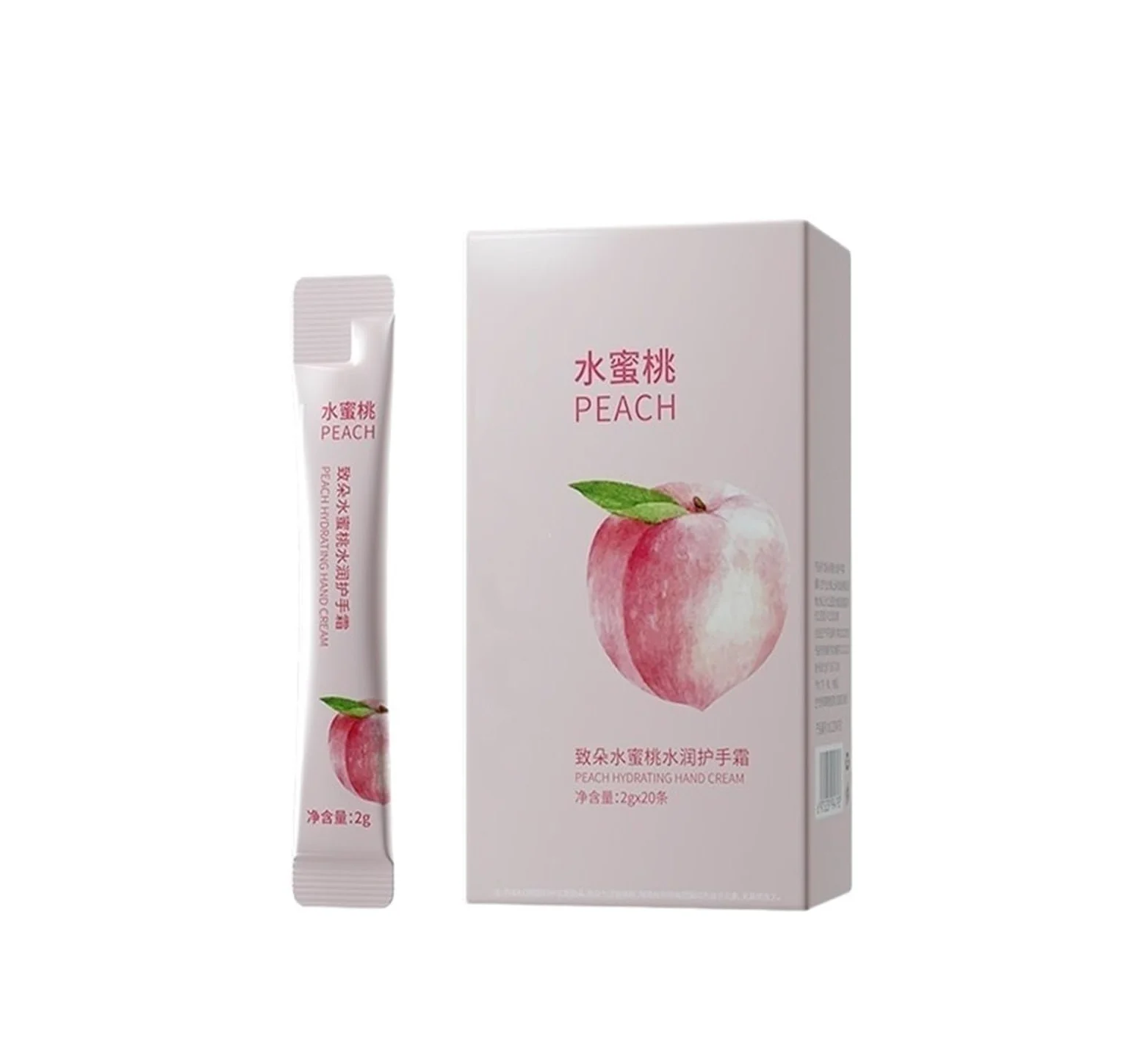 Crema de Manos Raya Melocotón 20uds | Hidratante, humectante e hidratante portátil.(2pcs)