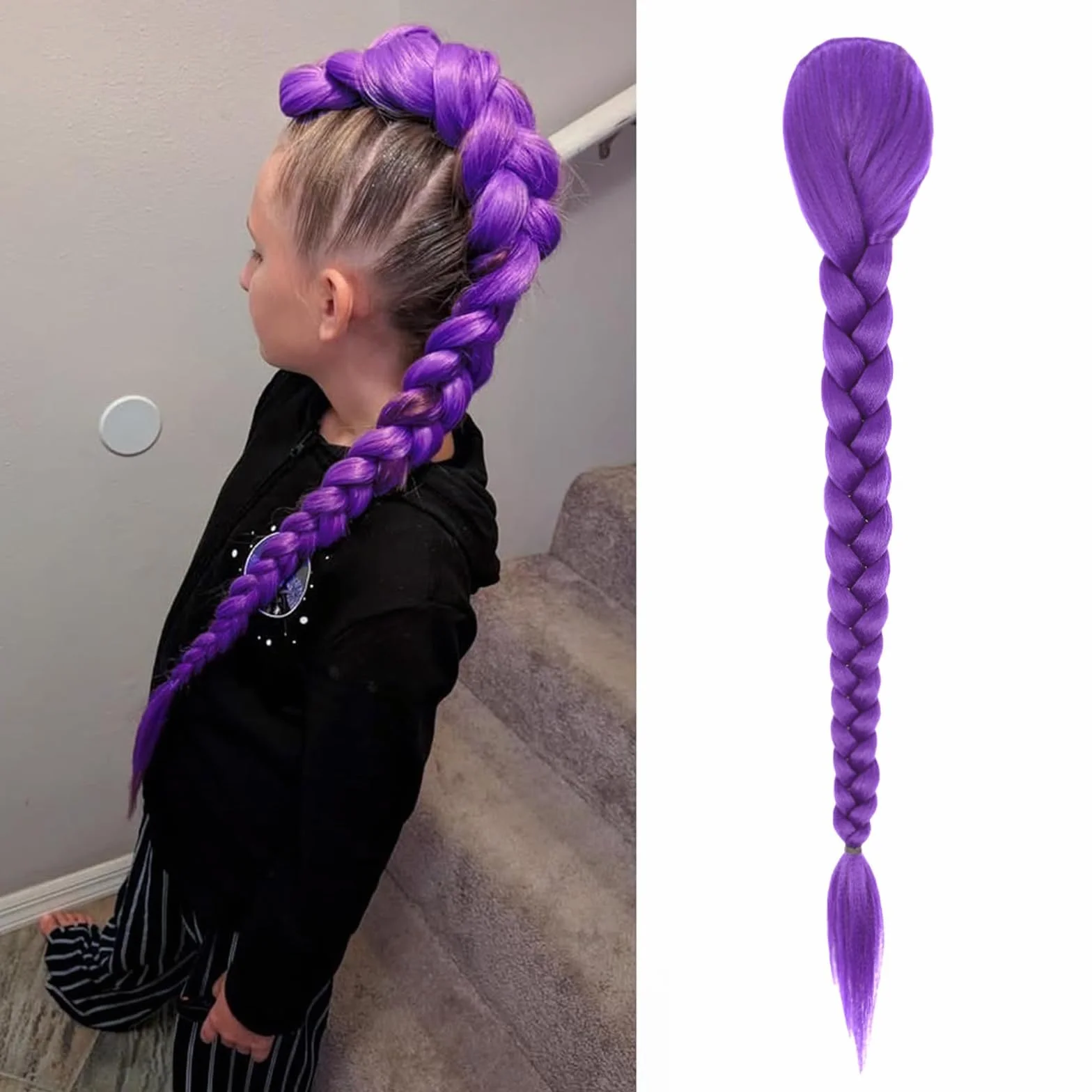 Trenzado Cabello Pre-estirado 26" Extensiones de Pelo Púrpura Jumbo para Trenzas Africanas