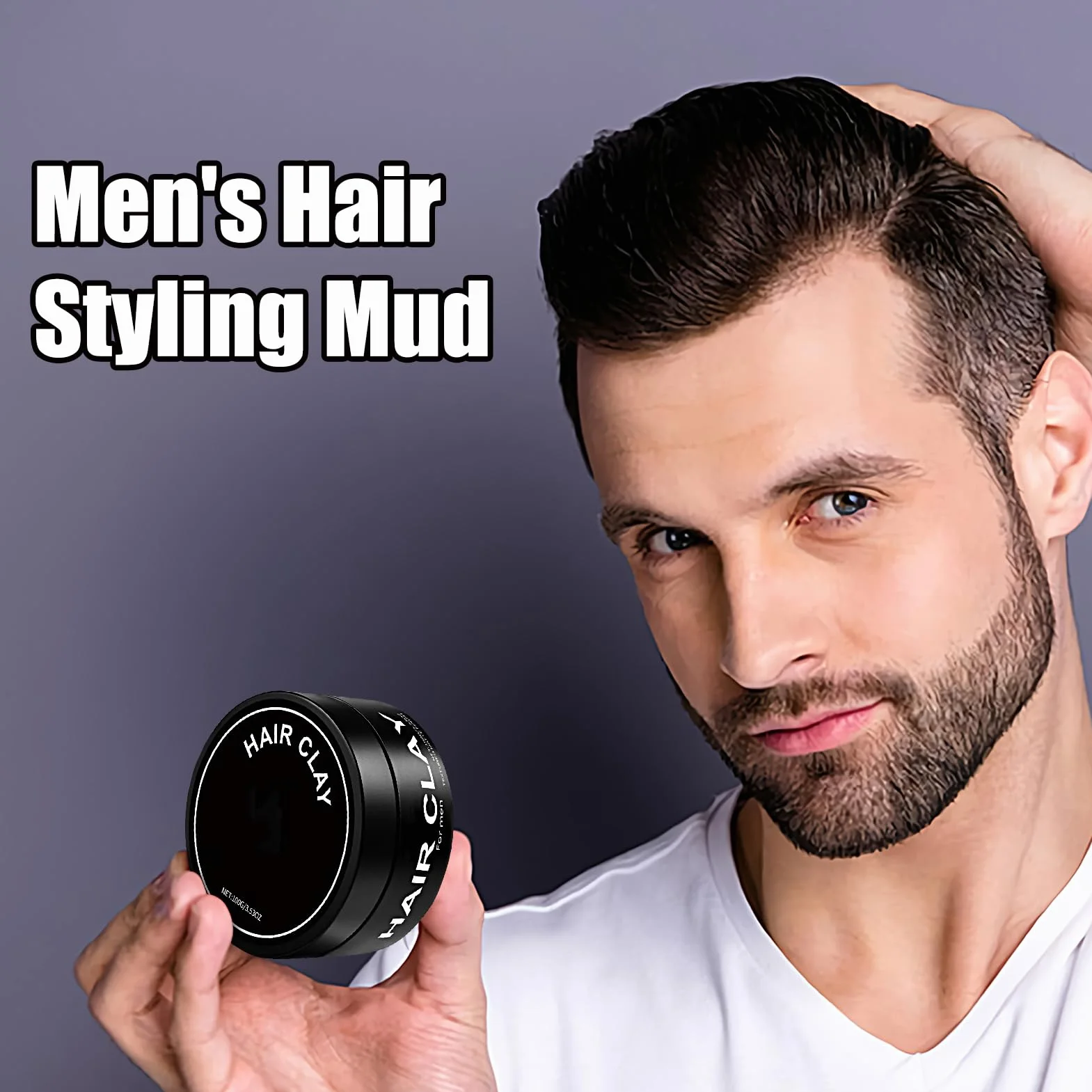 Hair Clay Strong Hold Matte Finish 100 g Lightweight Formula All-Day Styling No Greasy Texture