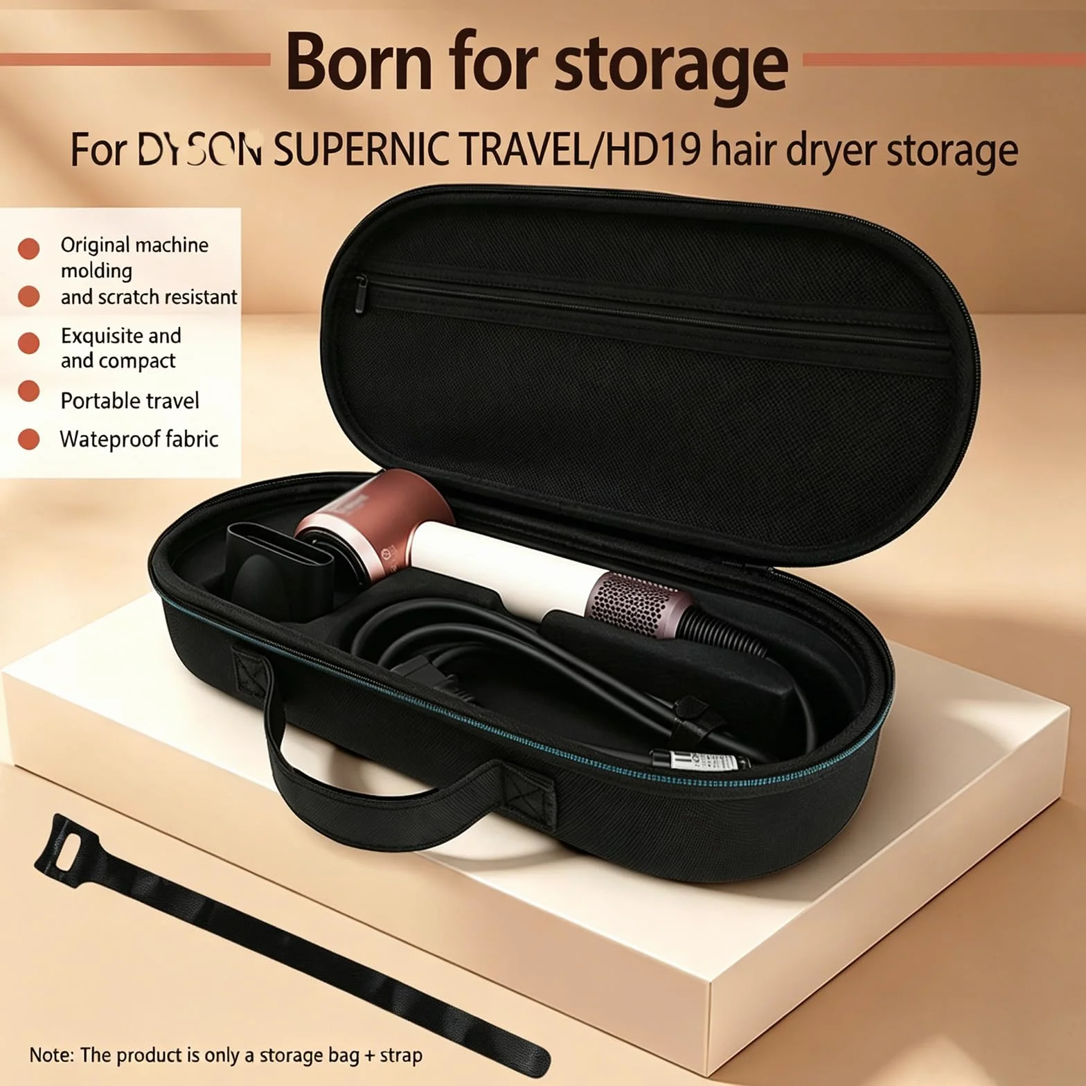 Funda de transporte compatible con Dy-Son Supernic Travel/HD19, tela Oxford impermeable, a prueba de golpes y resistente a los arañazos, bolsa de almacenamiento de viaje para secador de