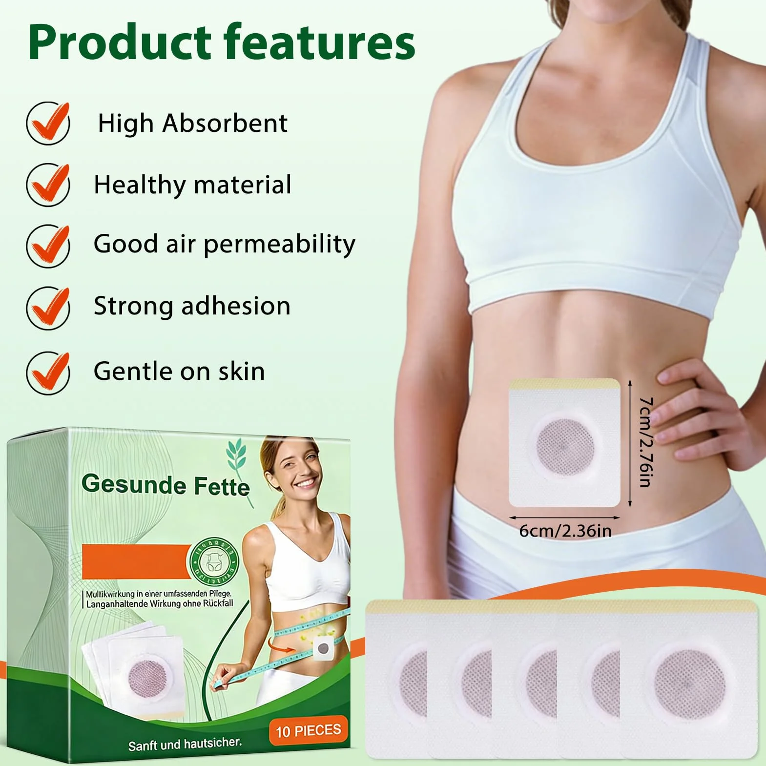 Moringa - Parches adelgazantes 10 en 1, Moringa 10-in-1 Slimming Patches, Con Extractos Botánicos, lngredientes Naturales, Für Alle Haut, parches adelgazantes para hombres y mujeres