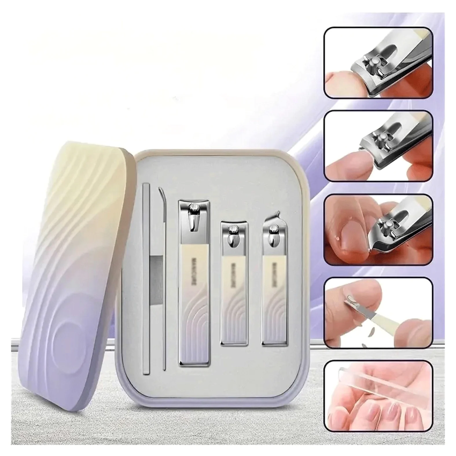 Kit de manicura práctico Juego de cortauñas Tijeras para el hogar Herramientas de pedicura de Acero Inoxidable cortauñas Viajes