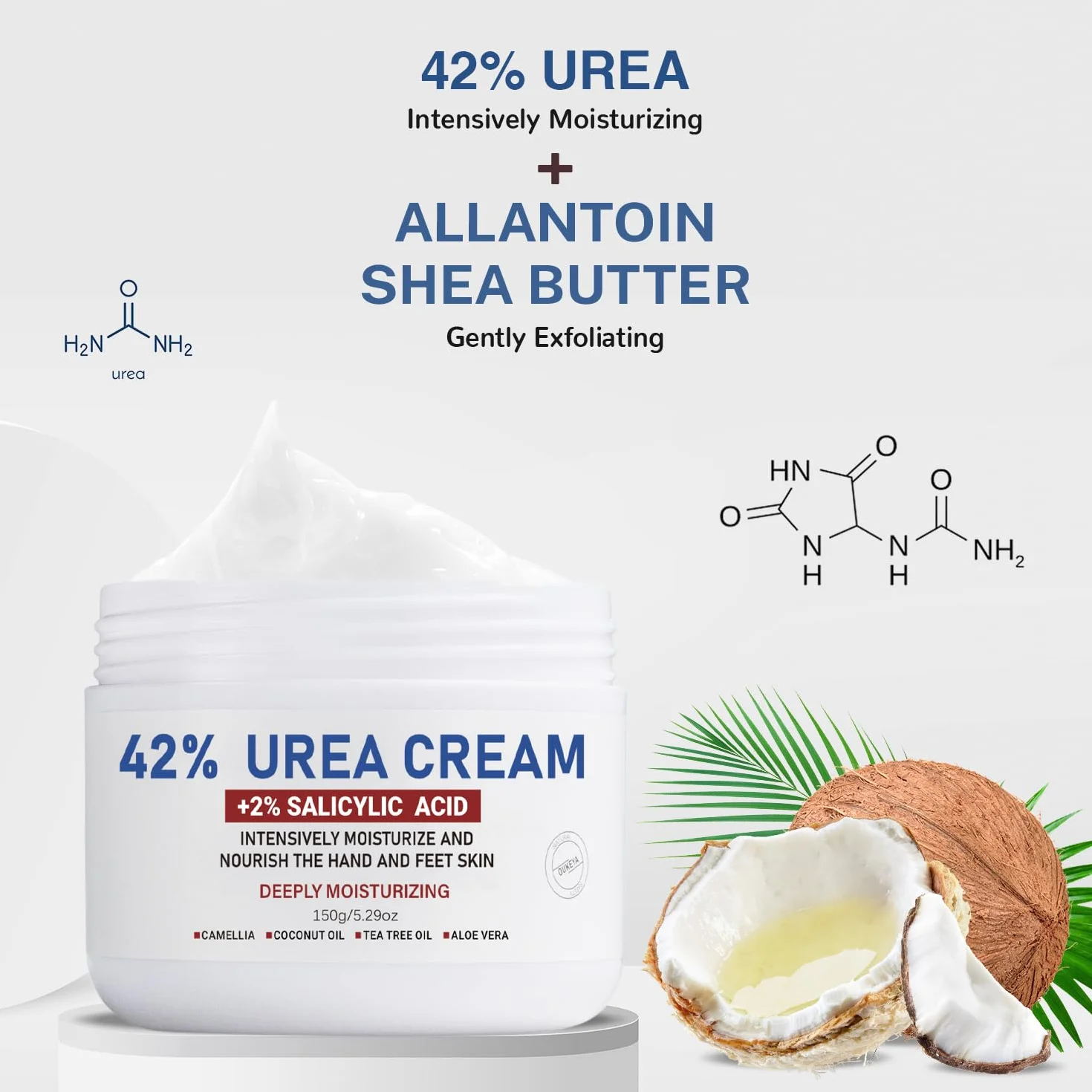 OUKEYA Crema Urea 42% Ácido Salicílico 2% Tratamiento Intensivo Pies Manos Piel Agrietada