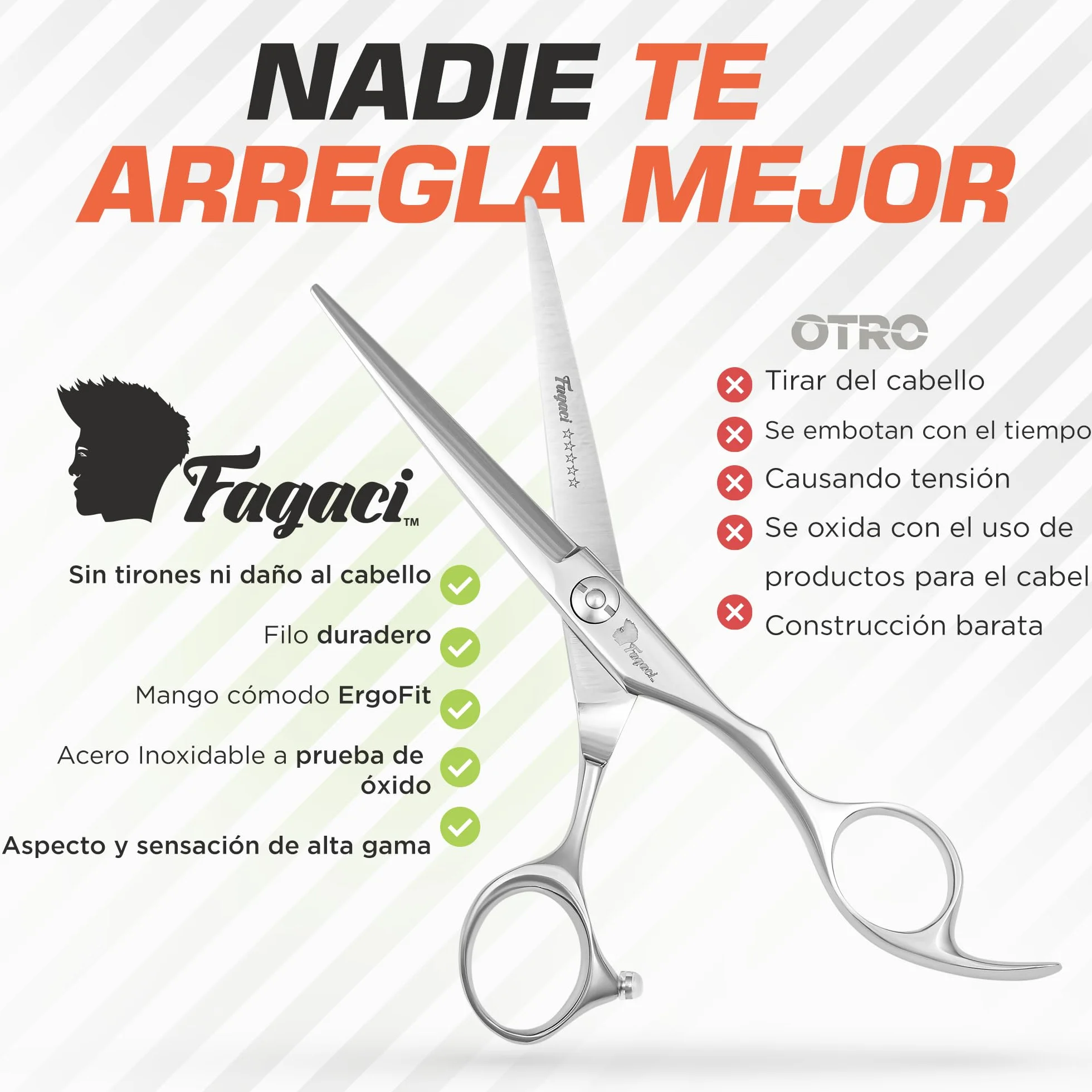 Tijeras Peluqueria Profesional Acero 440C, Tijeras Cortar Pelo con Funda