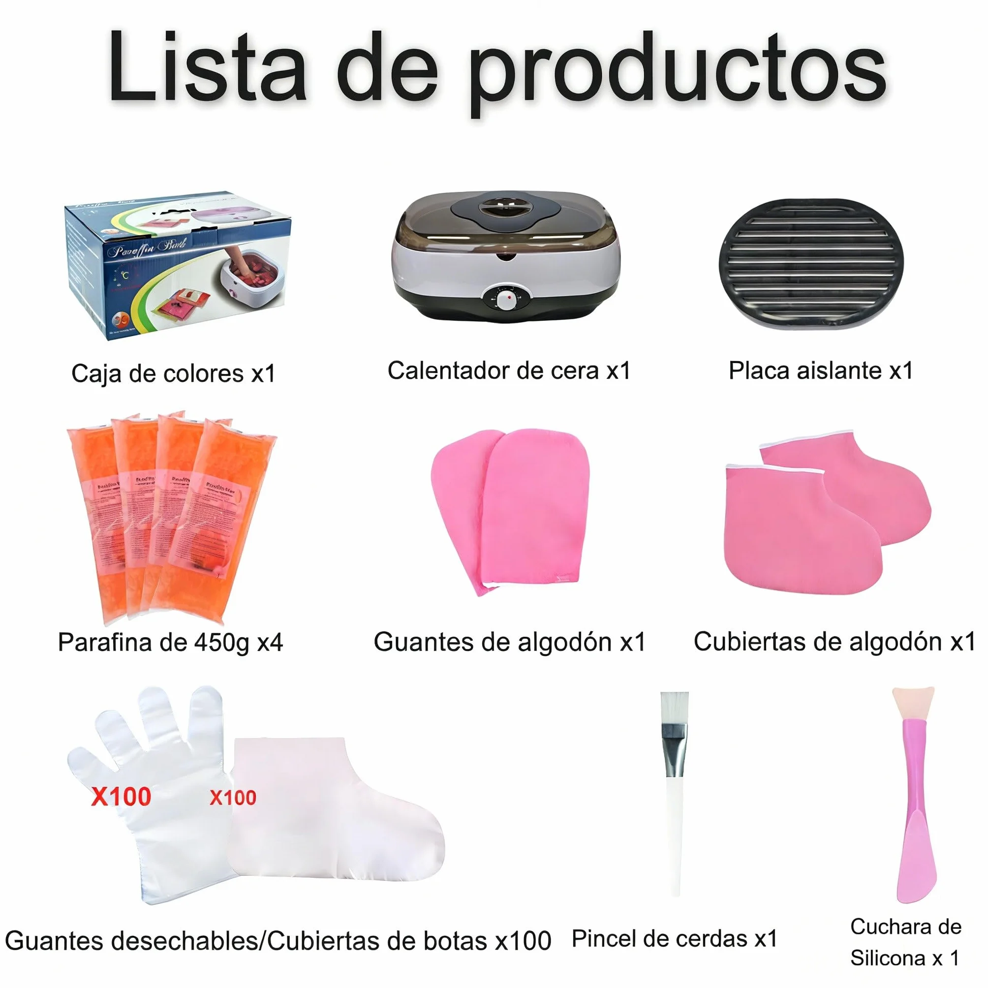 Baño de parafina para manos y pies 5000 ml con cera 1800 g Negro