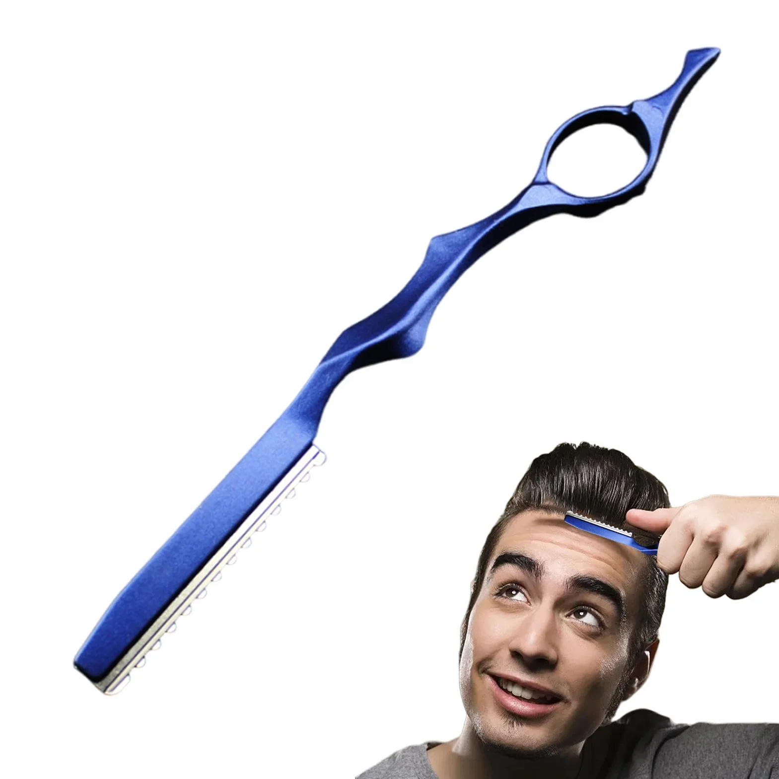 Máquina de afeitar ergonómica con mango de aleación para el cabello, maquinilla de corte de pelo antideslizante