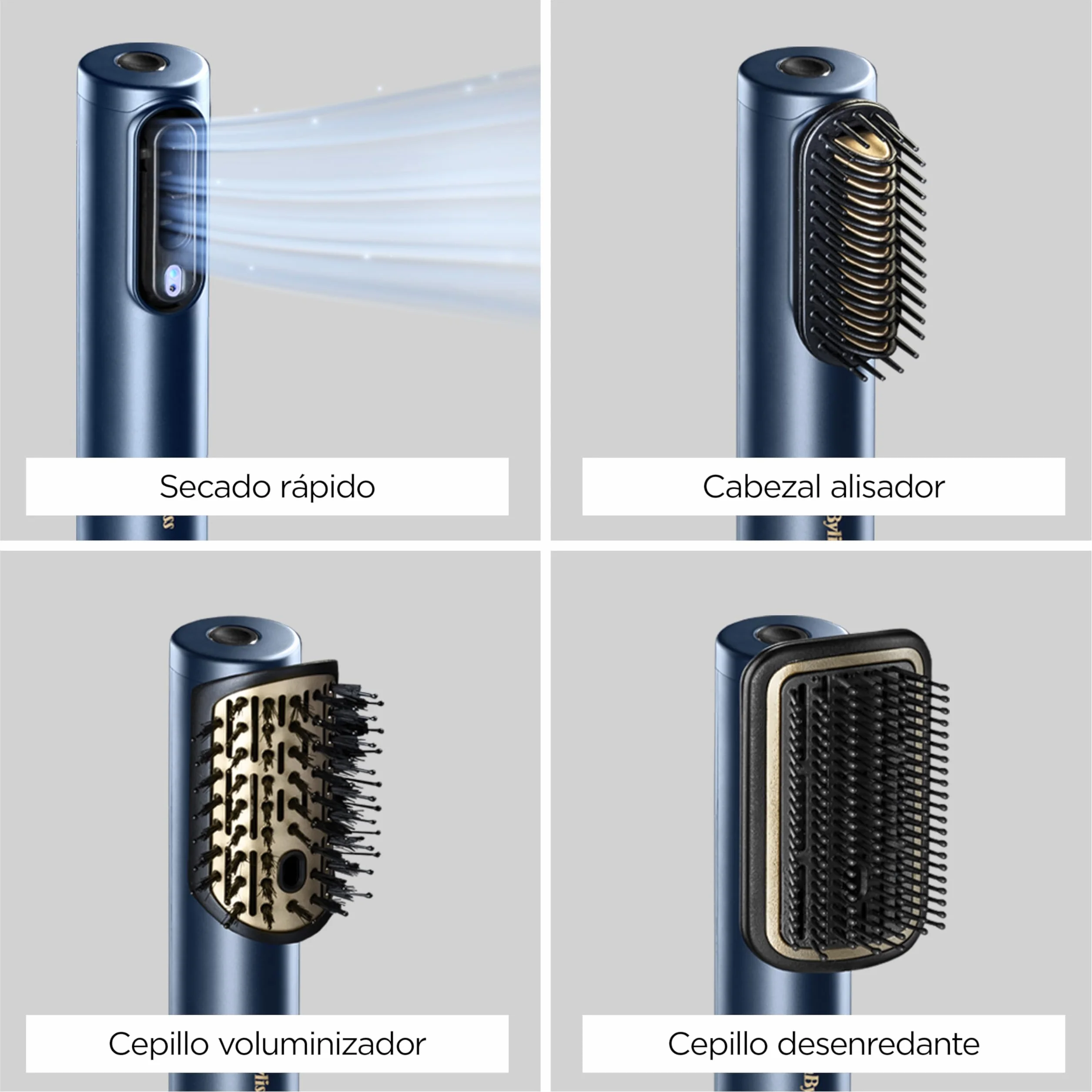 BaByliss AS6553E Air Wand Secador Alisador Styler Todo en Uno Mojado a Seco Antiencrespamiento Sin Daño por calor 3 Accesorios