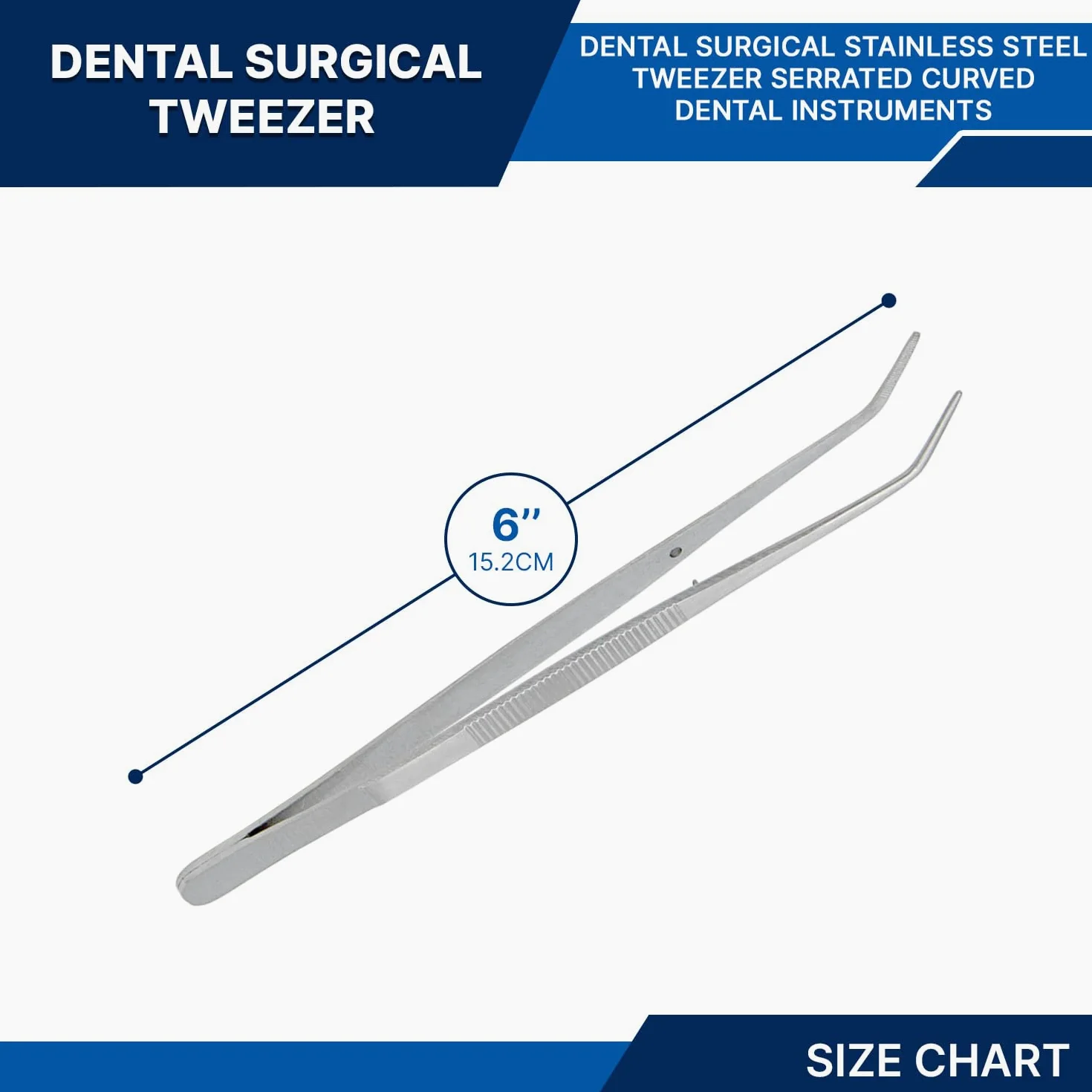 Pinzas de acero inoxidable, con punta dentada curvada, multiusos, pinzas para máquina de coser, pinzas para reparación de manualidades (10)