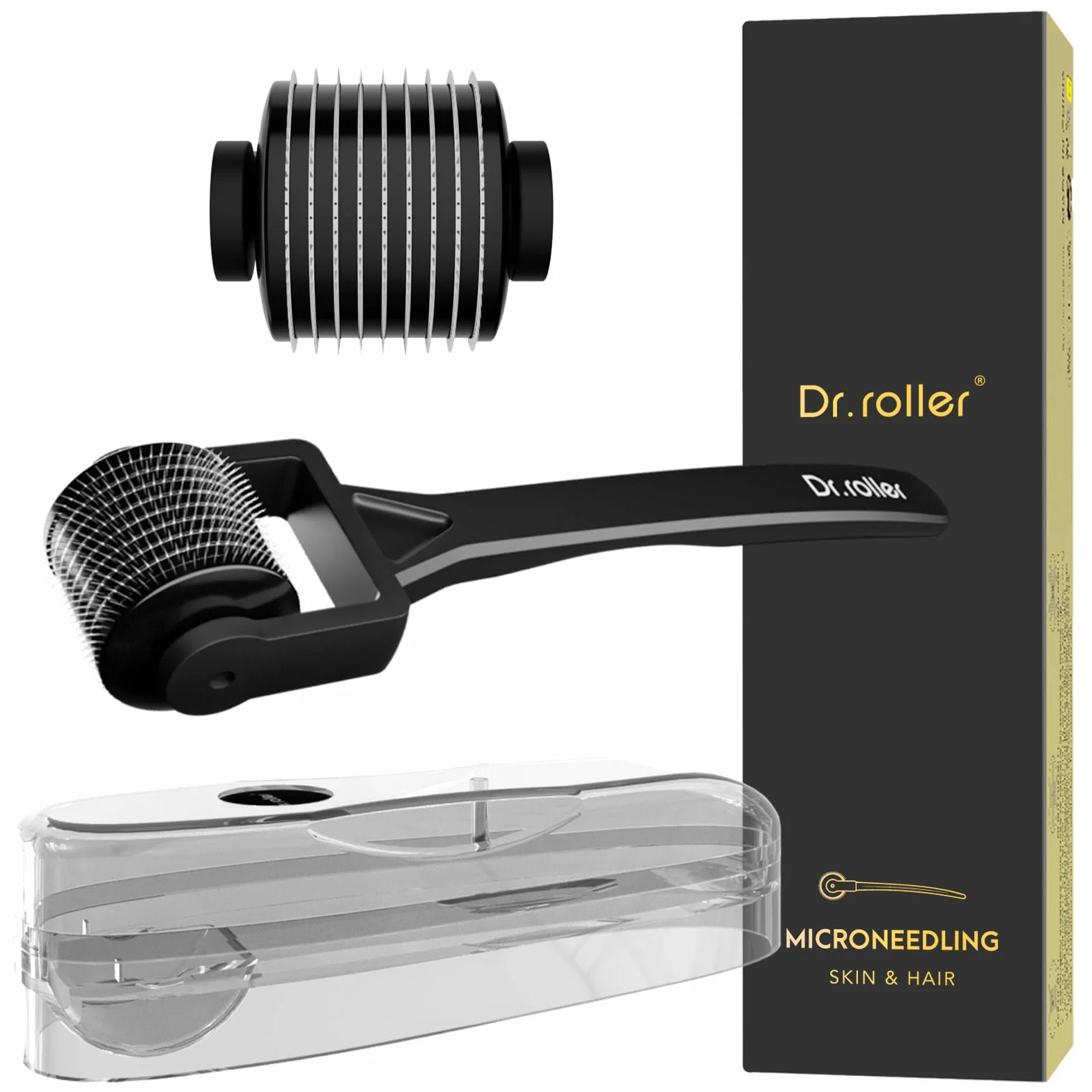Derma Roller 1mm Cabello Facial Barba Microneedling Estimula Crecimiento Barba