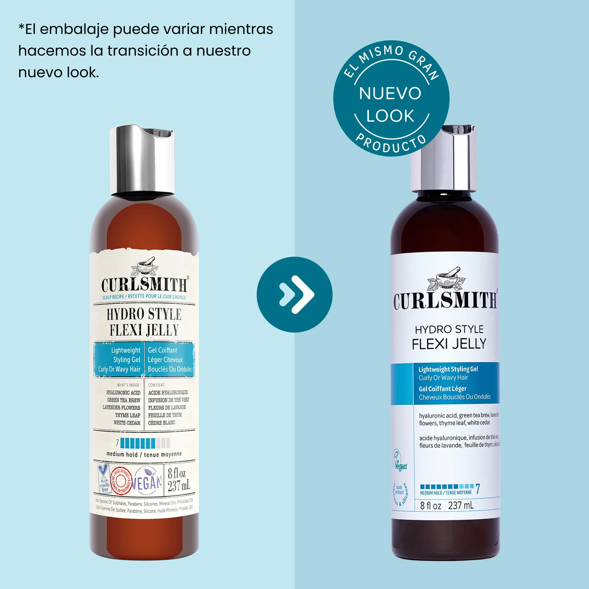 Curlsmith Hydro Style Flexi Jelly Gelatina definidora de rizos fijación media vegano 2 oz