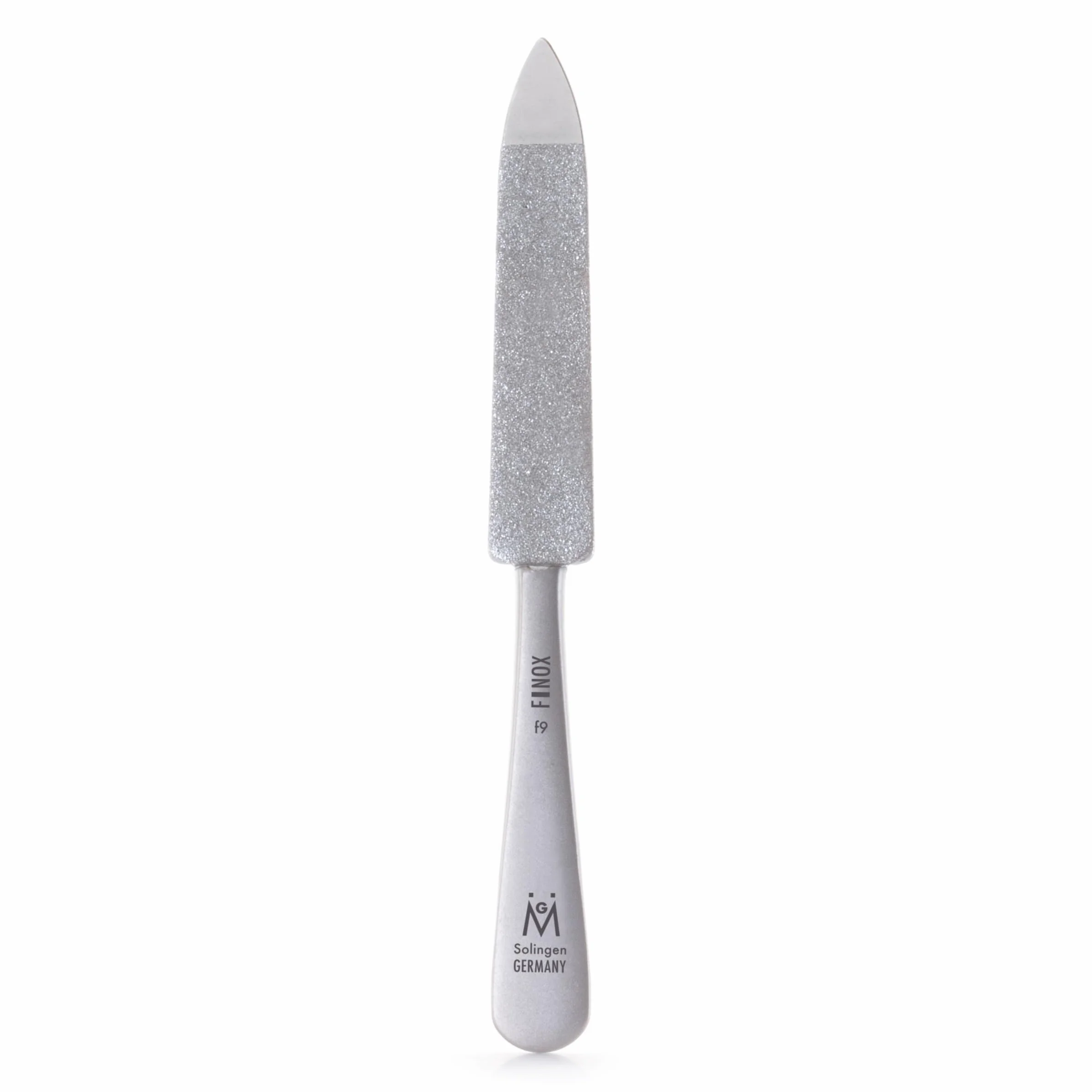 GERMANIKURE Juego de limas de uñas y zafiro, en estuche de cuero marrón, fabricado en Solingen, herramientas de acero inoxidable FINOX, calidad profesional, kit de manicura y pedicura para hombre
