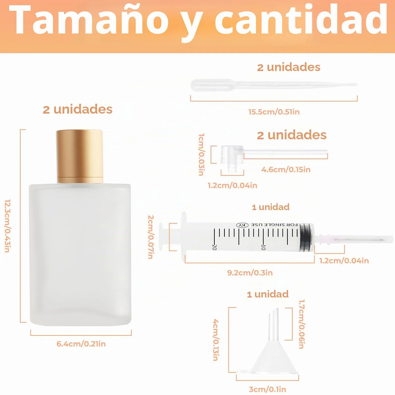 Atomizador Perfume Recargable 100ml 2 Piezas, Pulverizador Cristal Portátil con Dispensador y Embudo, para Viajes Cosmética (Oro+Plata)