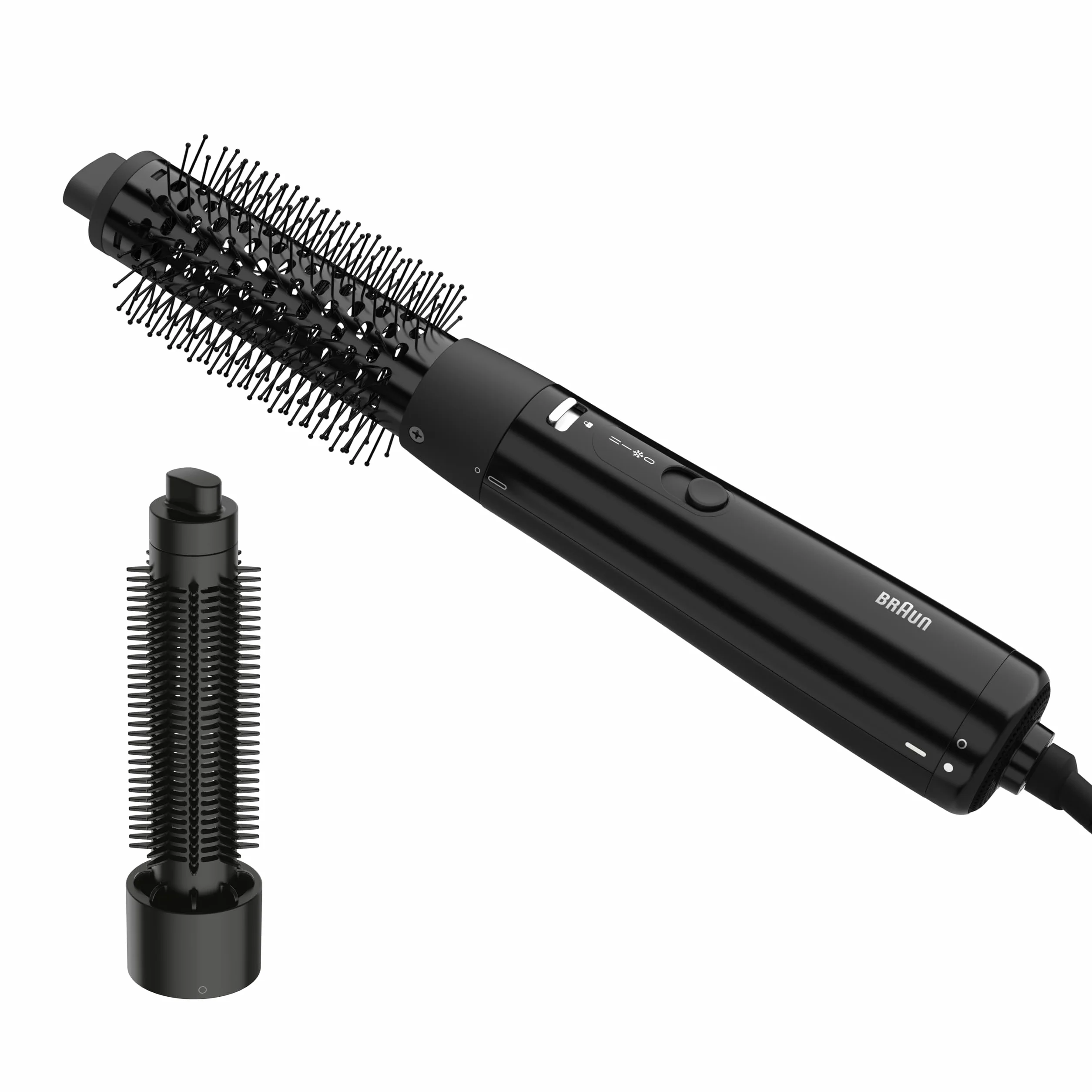 Braun AS1.5 Moldeador de aire cepillo térmico redondo 300W 3 ajustes temperatura velocidad negro brillante
