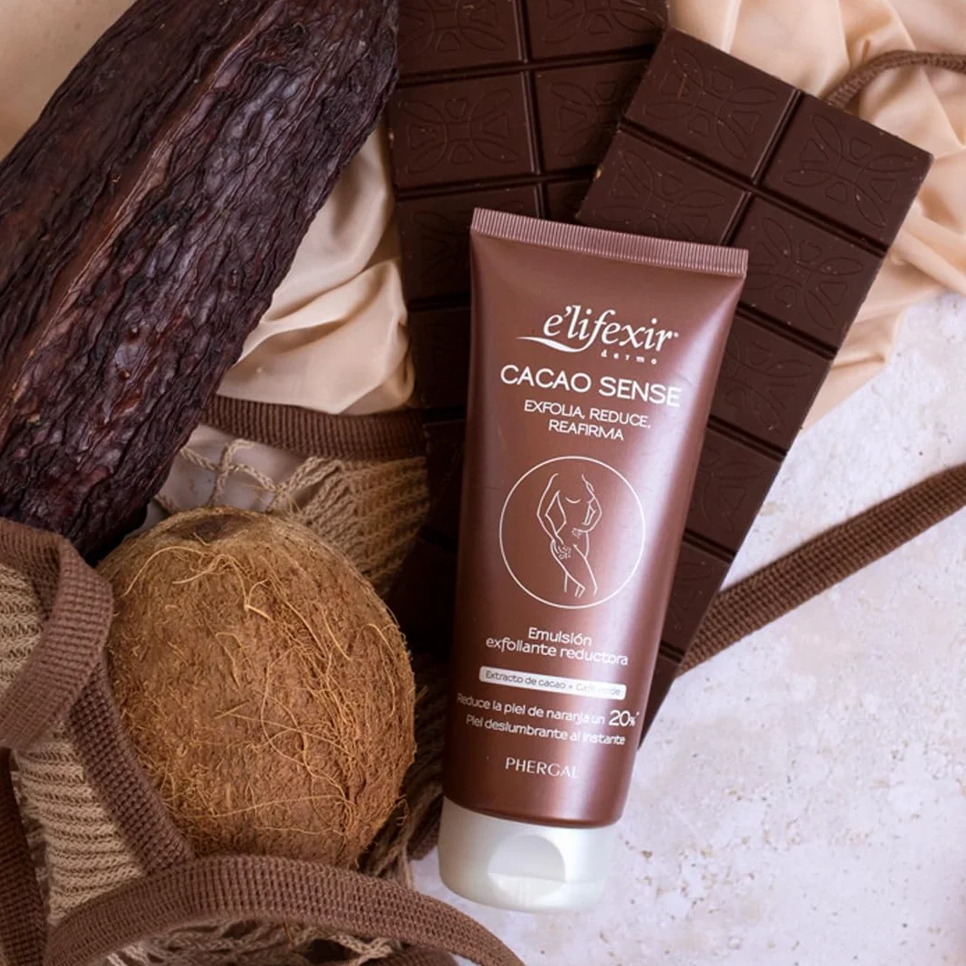 Elifexir | Cacao Sense + Nocturslim + Piel Canela + Regalo | Exfoliante Corporal + Quemagrasas Nocturno + Acelerador del Bronceado + Bolsa | 200ml + 200ml + 150ml
