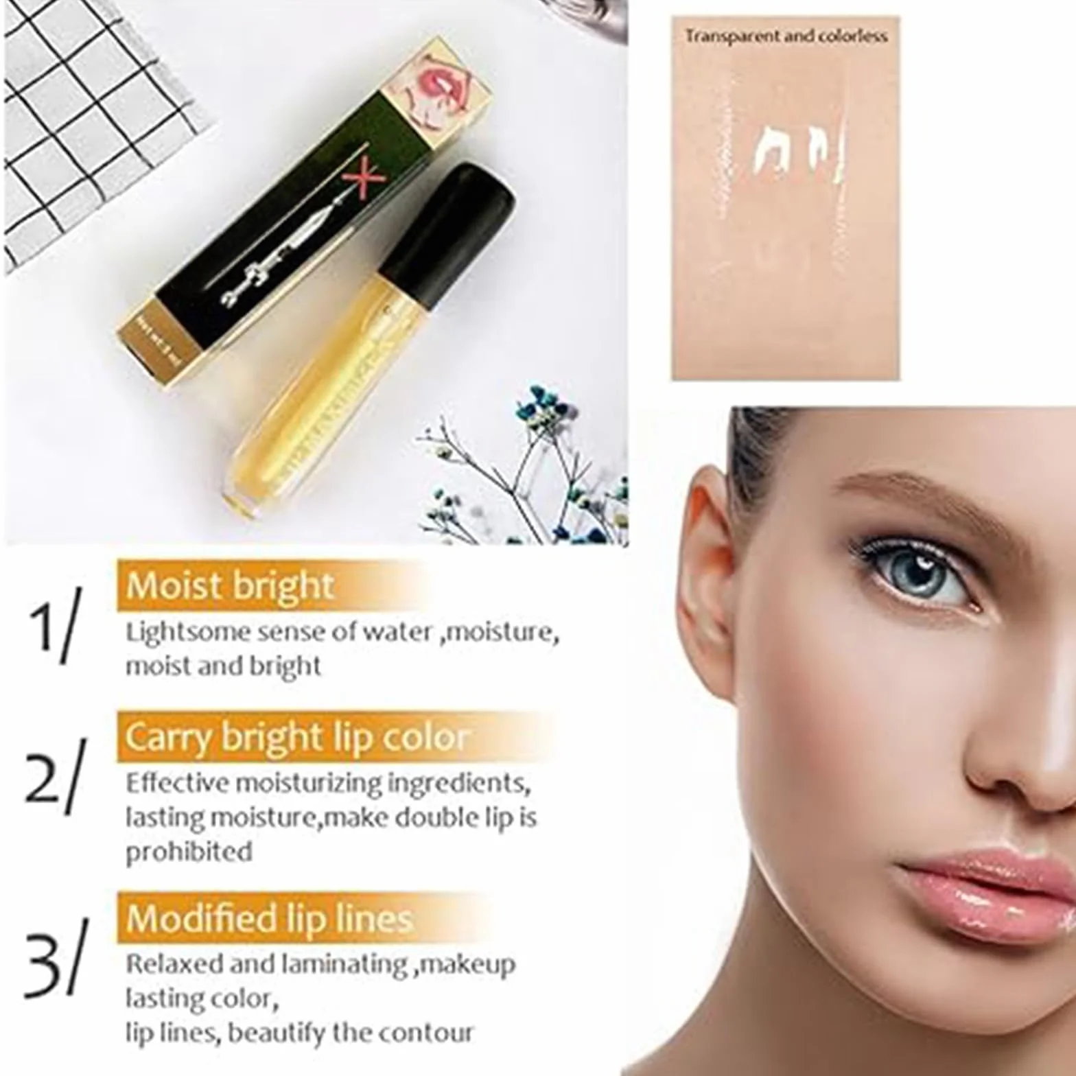 Kit de 2 Lip Maximizer Hyaluronic Lip Plumper + Vitamin E Lip Plumping Serum para Labios Blancos y Brillantes | Lip Volumen Extremo | Bálsamo Rellenador que Reduce Arrugas