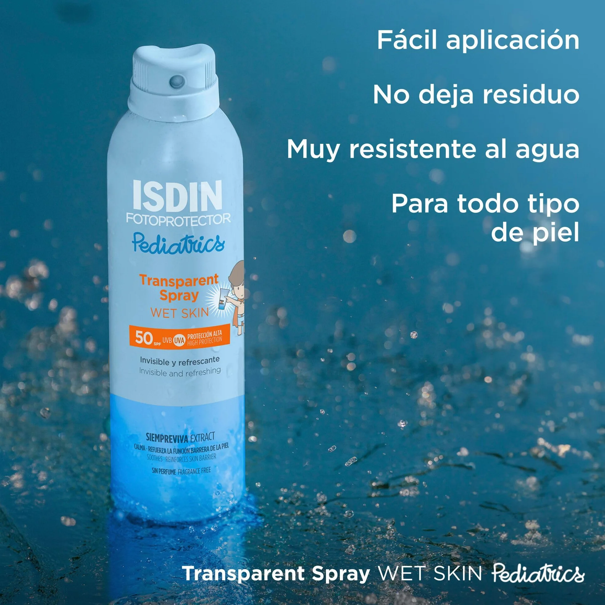 ISDIN Pediatrics Transparent spray SPF 50 protector solar corporal para niños 250 ml
