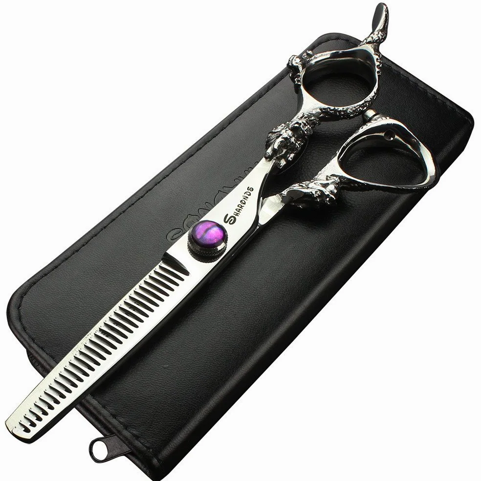 Tijeras profesionales de peluquería de 6.0', mango de dragón japonés, para cortar el pelo, 440 C, tijeras de entresacar para peluquería