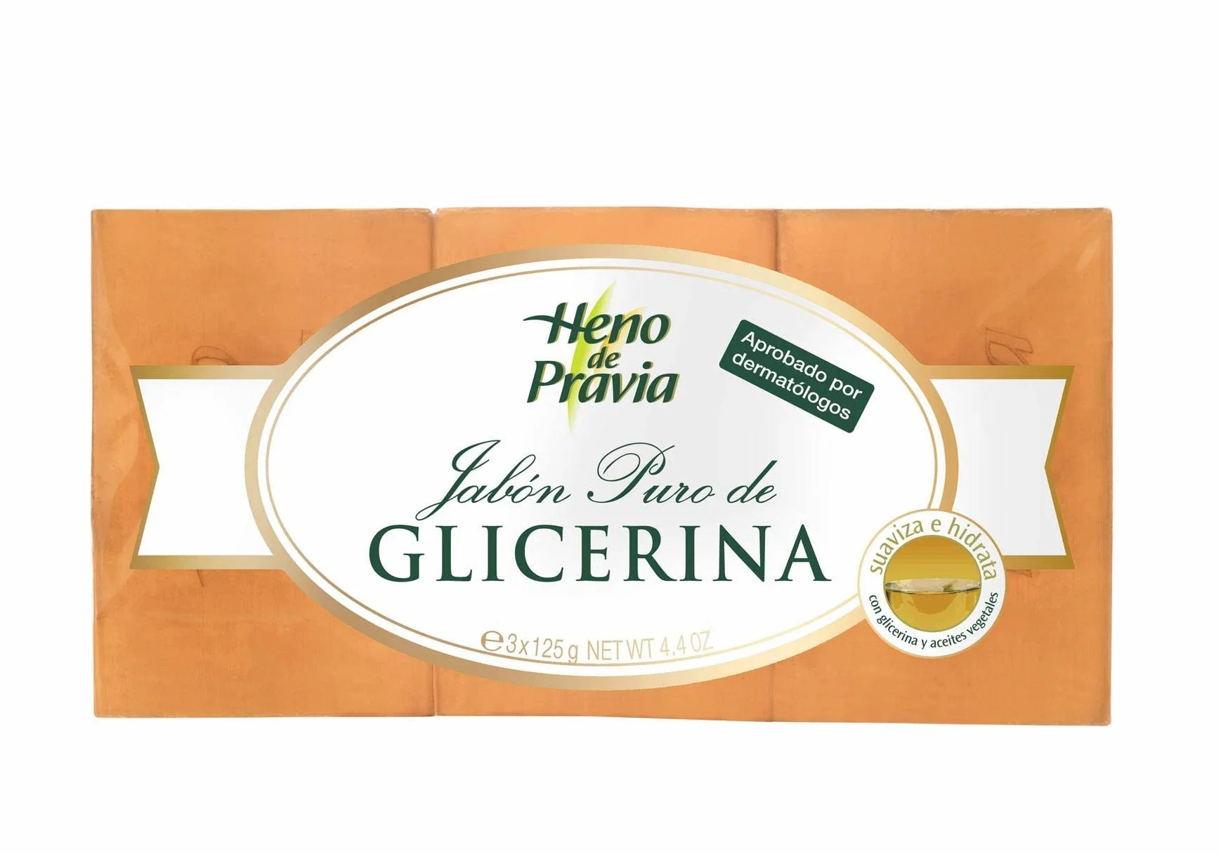 Jabón de manos glicerina pura HENO DE PRAVIA pack 3 x 125 g