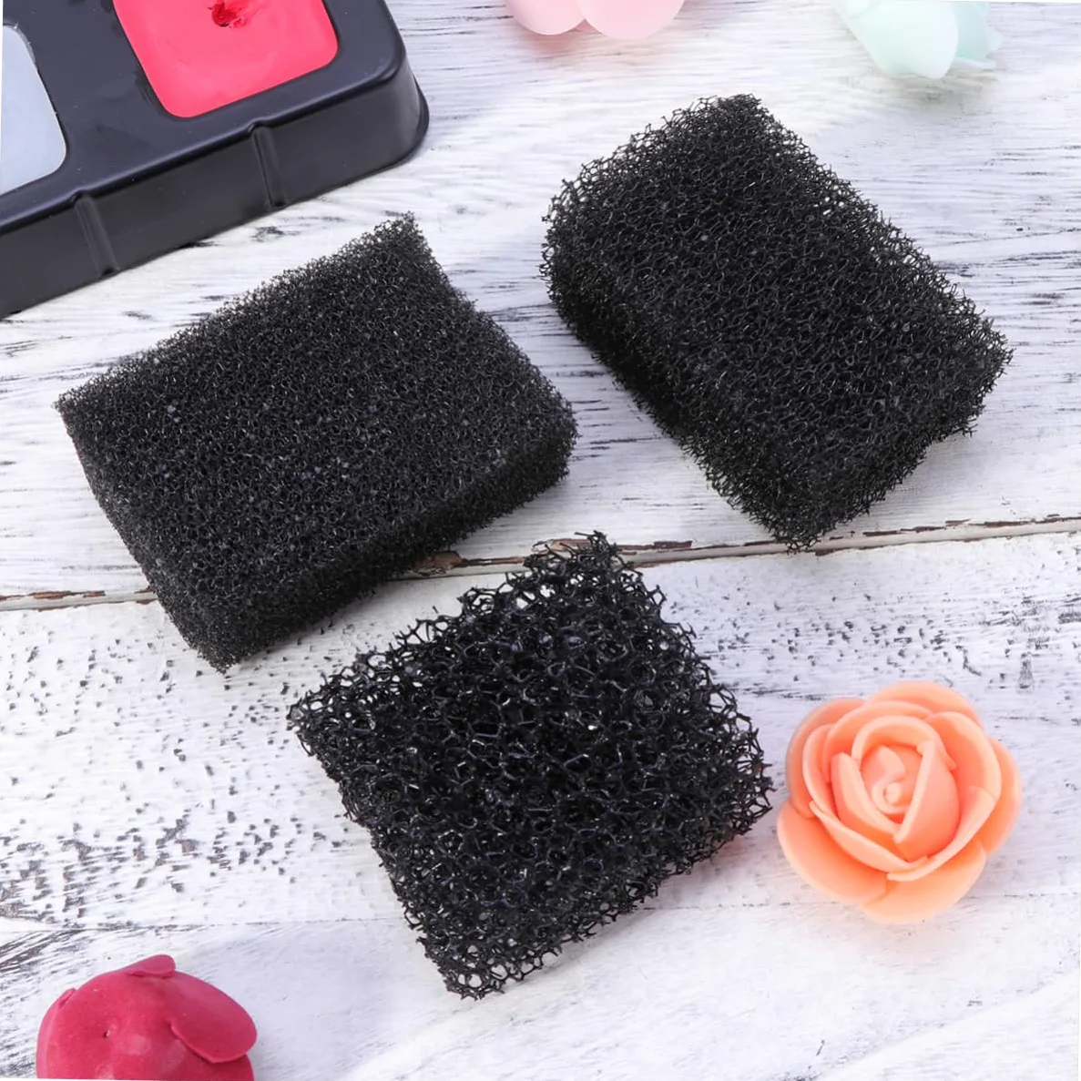 FOMIYES 9 Piezas Esponjas Punteadas Negras Esponja De Maquillaje De Efectos Especiales Maquillaje De Sangre Cepillo De Esponja Esponjas Maquillaje Cara Paquete Bolso