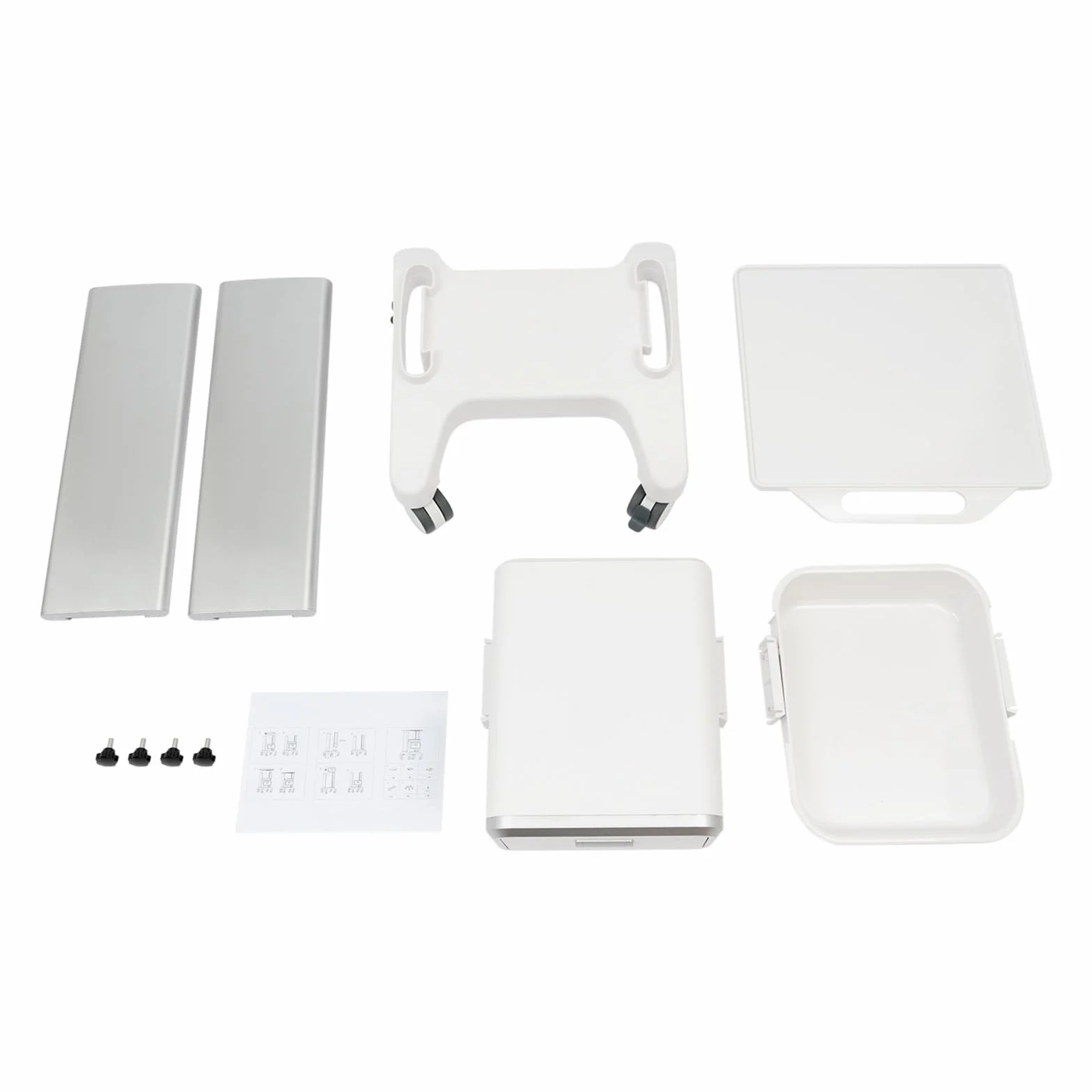 Carro médico de ABS con 1 cajón y 2 estantes, capacidad de carga de 100 kg, 4 ruedas universales (2 con freno), 76 cm de alto, carrito de servicio móvil para clínicas, consultas, salones y clases