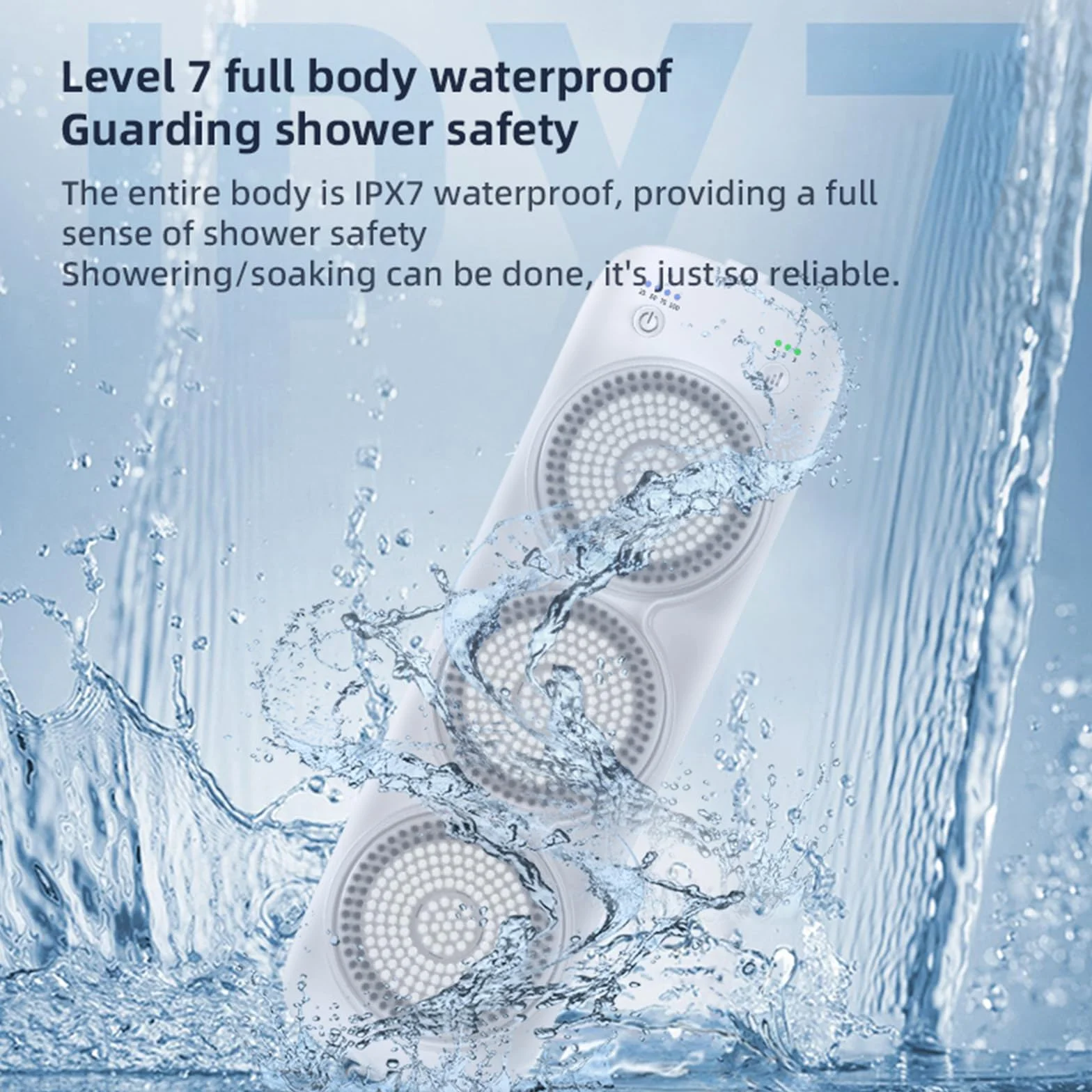Cepillo eléctrico de Espalda para Ducha de Pared, Cepillo Corporal de Cepillado en seco para baño, Limpieza, exfoliación y Masaje, con 3 Cabezales giratorios.