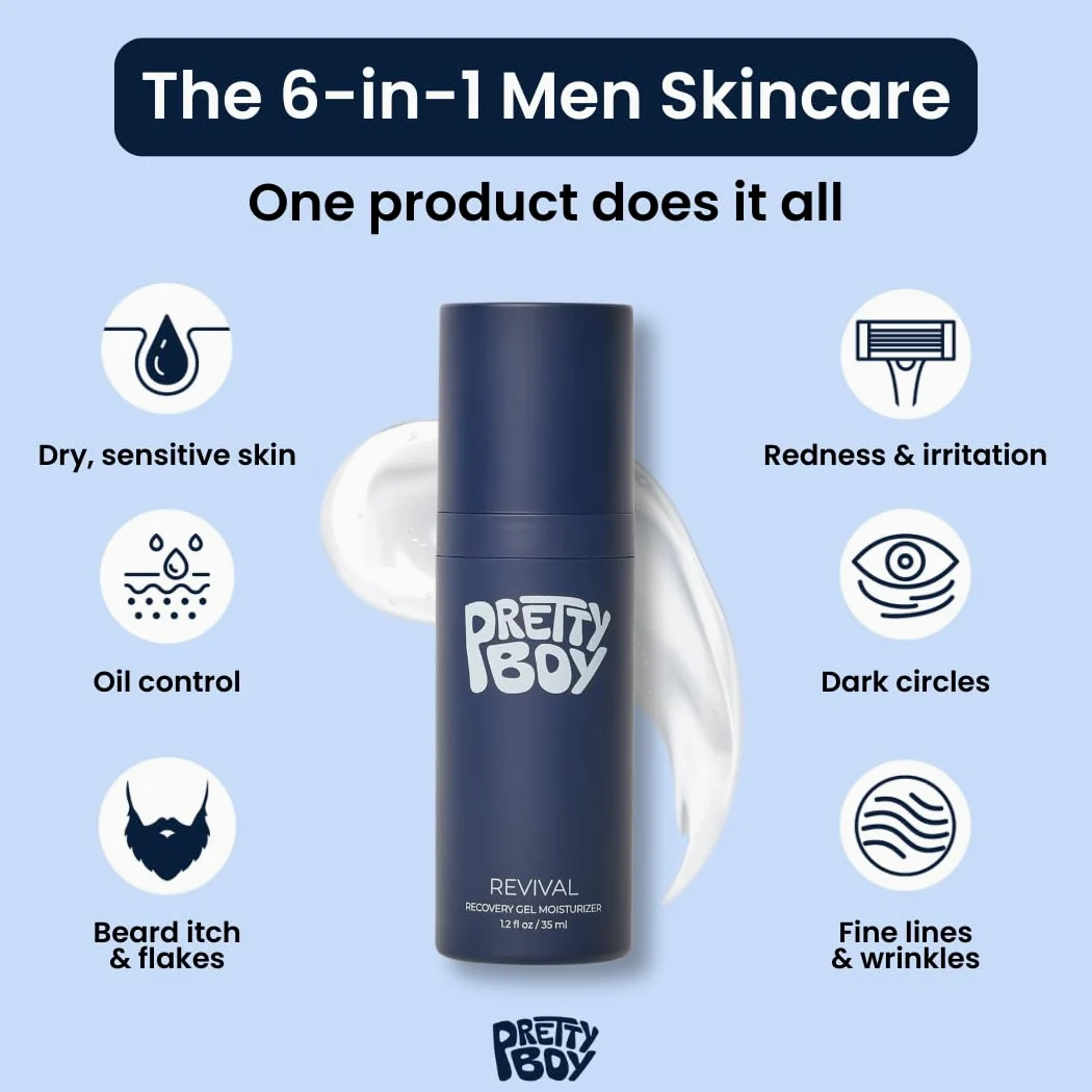 2 x Crema hidratante suave y limpiador facial para hombres, crema hidratante y limpiadora, refresca la piel seca, irritada y enrojecida