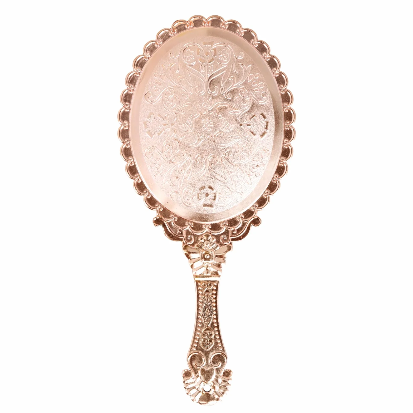 Espejo de Bolsillo Vintage, Espejo de Mano, Espejo de Maquillaje (Oro Rosa)