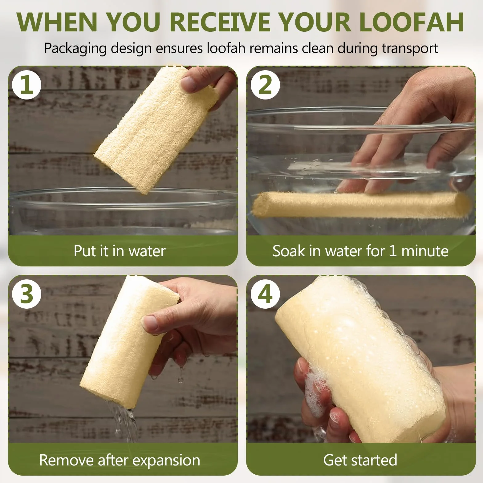 Esponja Natural de Luffa 10cm, Exfoliante Estropajo Ecologico, 6 Piezas para Baño y Ducha
