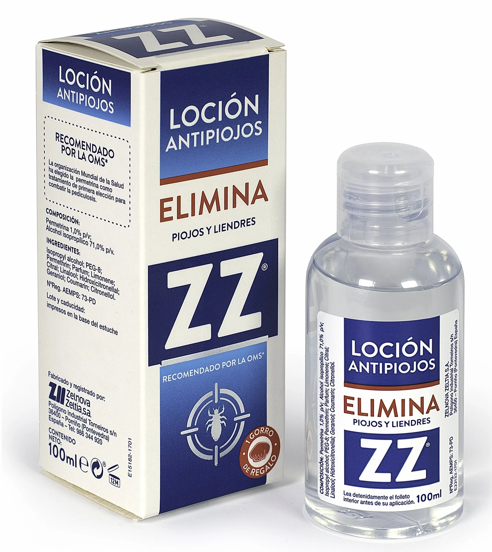 Loción Capilar Antipiojos con Permetrina 100 ml Tratamiento Integral