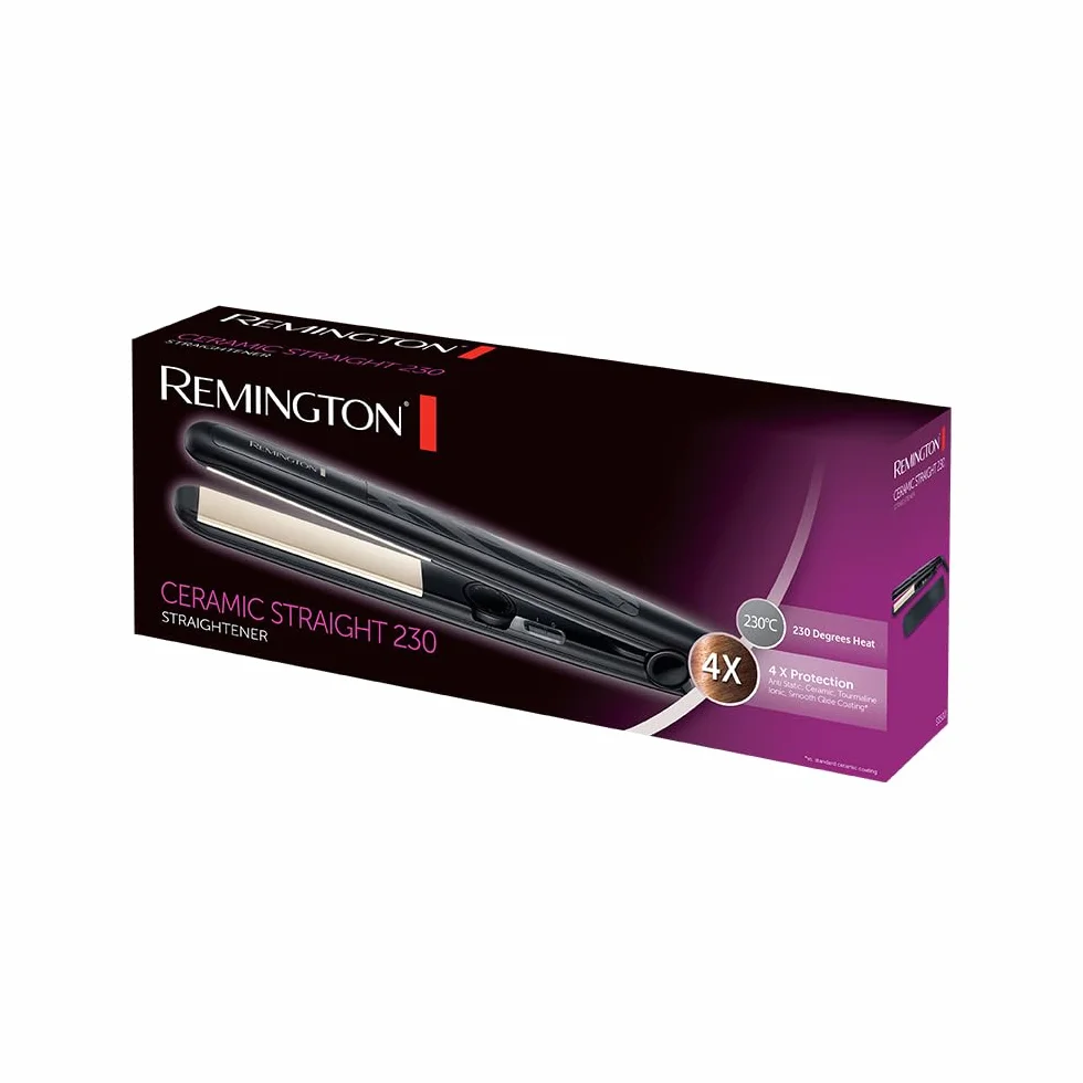 Remington Plancha de Pelo Ceramic Slim S3500 - Placas Flotantes Extralargas, Cerámica Anti-estática, Turmalina, 230°C