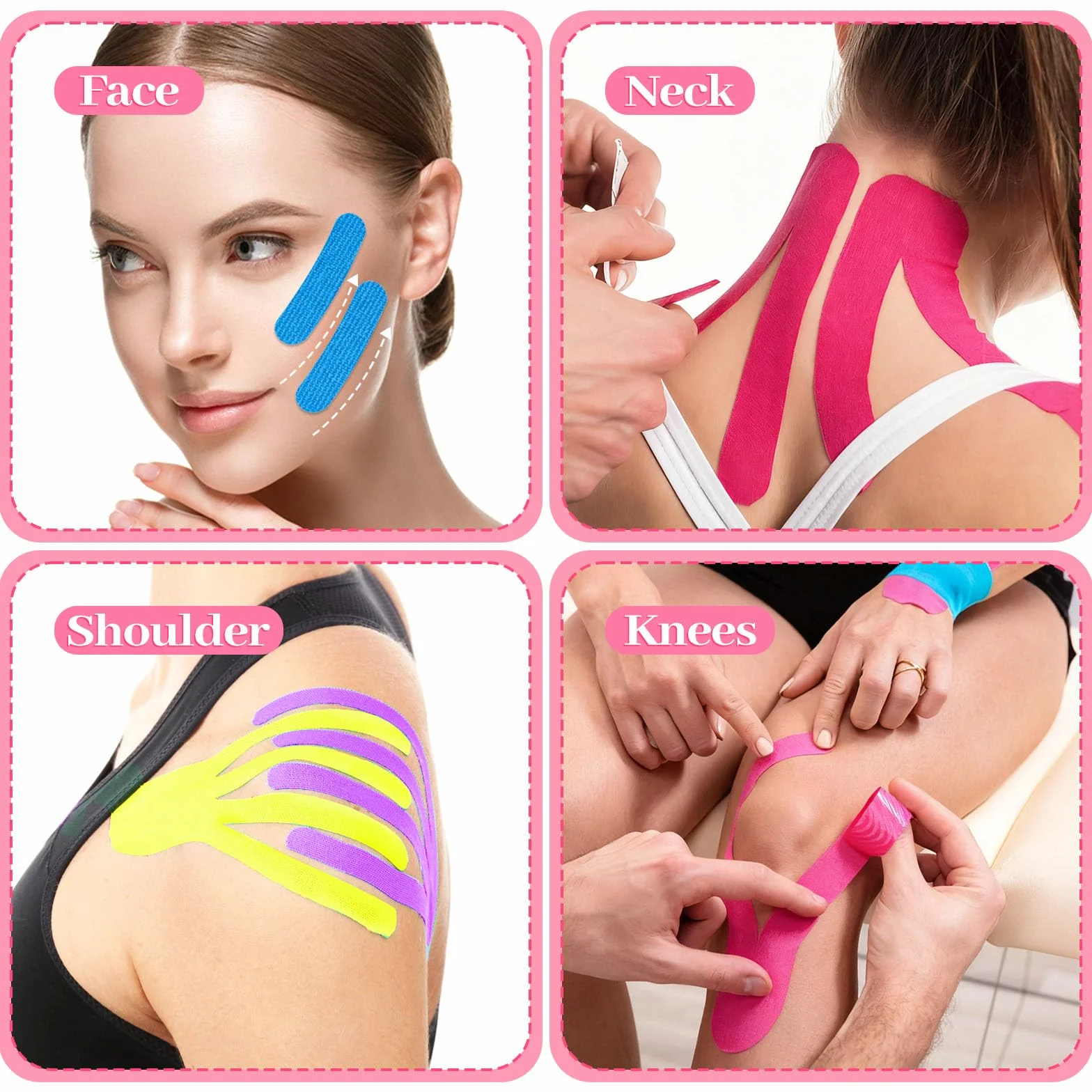 Cintas Kinesiológicas Faciales 5mx2,5cm Face Tape Lifting Reafirmante con Tijera