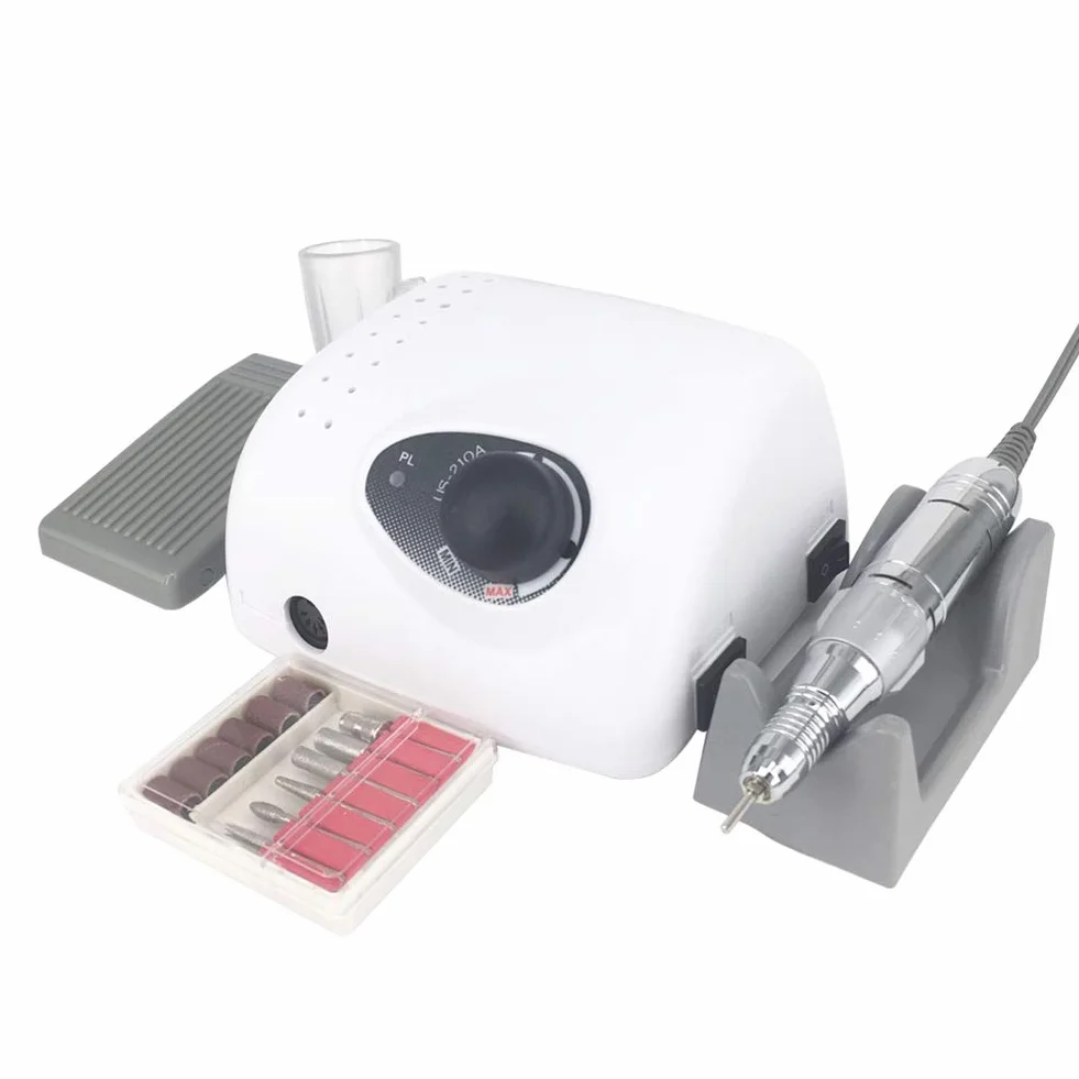 65W Fuerte Poder Torno Uñas 35000RMP Eléctrico Lima de uñas Máquina Amoladora Pulidora Equipo Manicura Pedicure Herramienta para Acrílicos Uñas Art Tijeras
