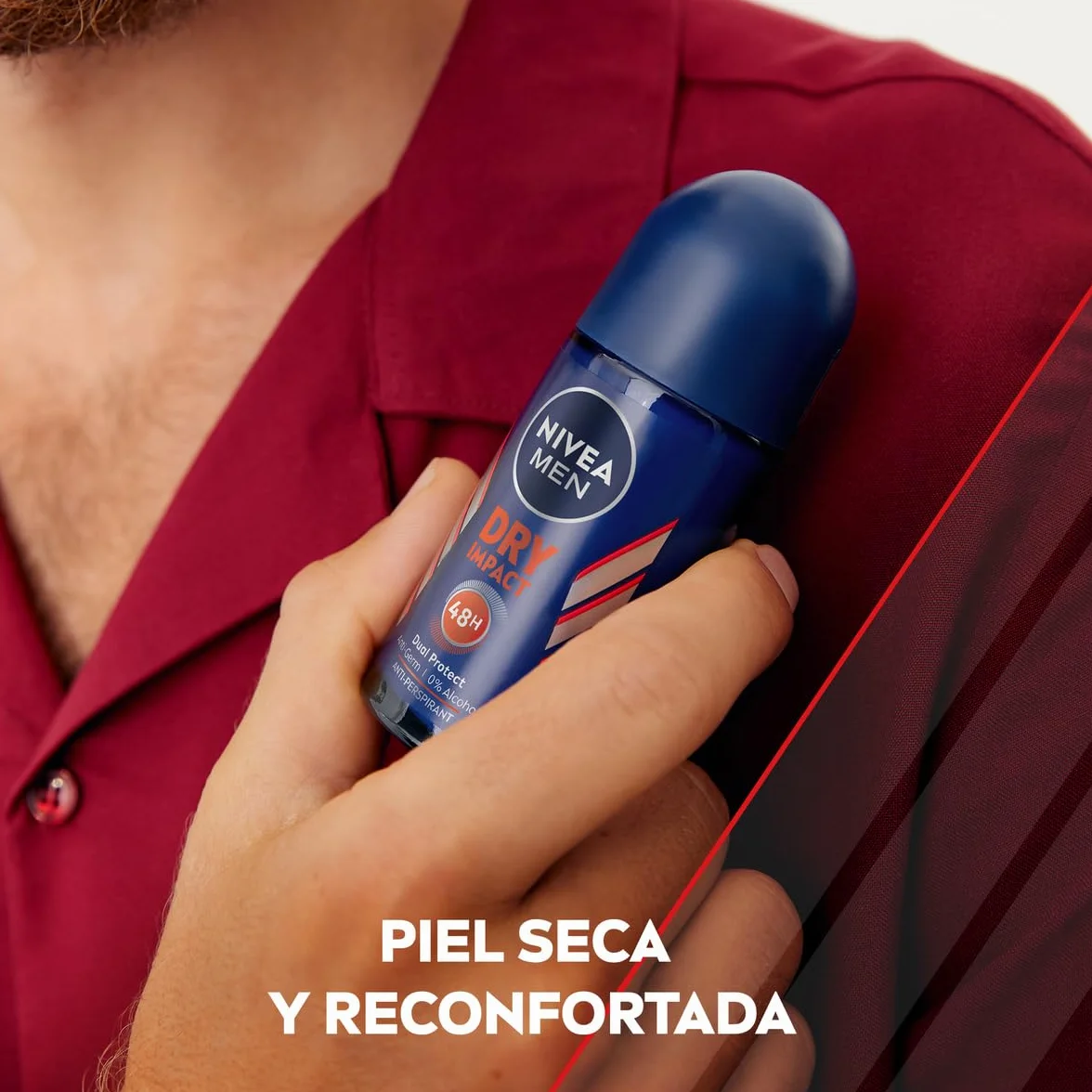NIVEA MEN Dry Impact Desodorante Antitranspirante Roll-on 72h Pack 6 x 50 ml
