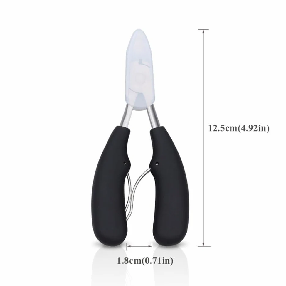 Tijeras profesionales para uñas Brainbow, tijeras para cutículas, cortaúñas curvo y afilado, herramienta para manicura y pedicura, color negro