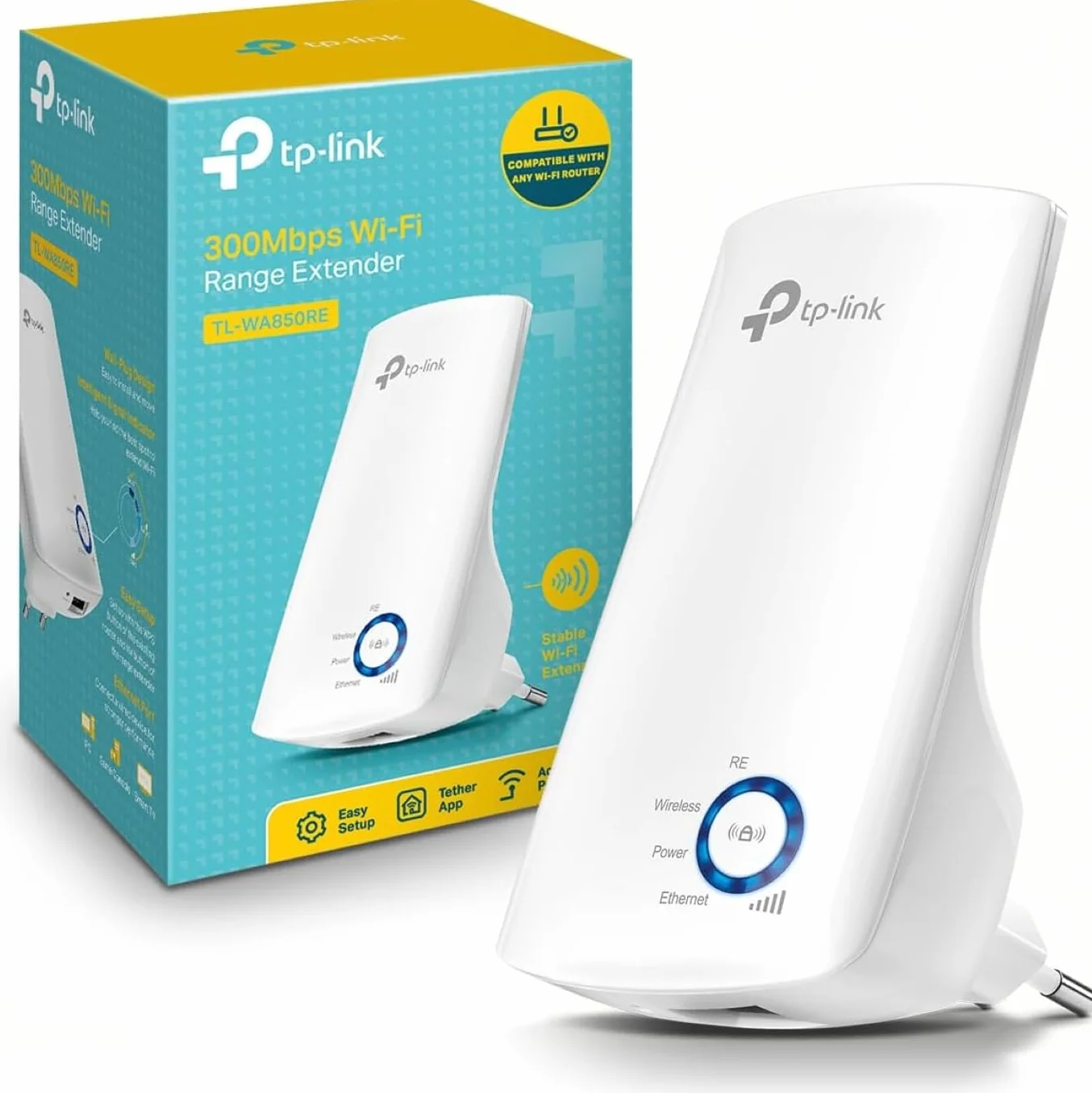 TP-Link TL-WA850RE Repetidor WiFi N300 300 Mbps Extensor de Cobertura Puerto Ethernet WPS