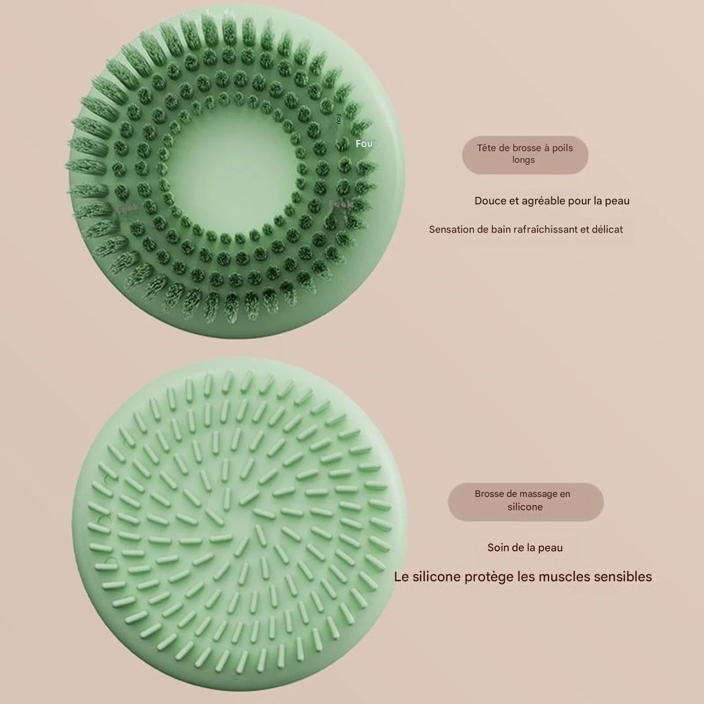 Exfoliador Eléctrico Para Espalda En Ducha Exfoliador De Piel Con 2 | Cepillo De Baño Giratorio Recargable Con Mango Largo para Masaje de Piel Limpieza Lavado de Pies Cara Cabeza Barri