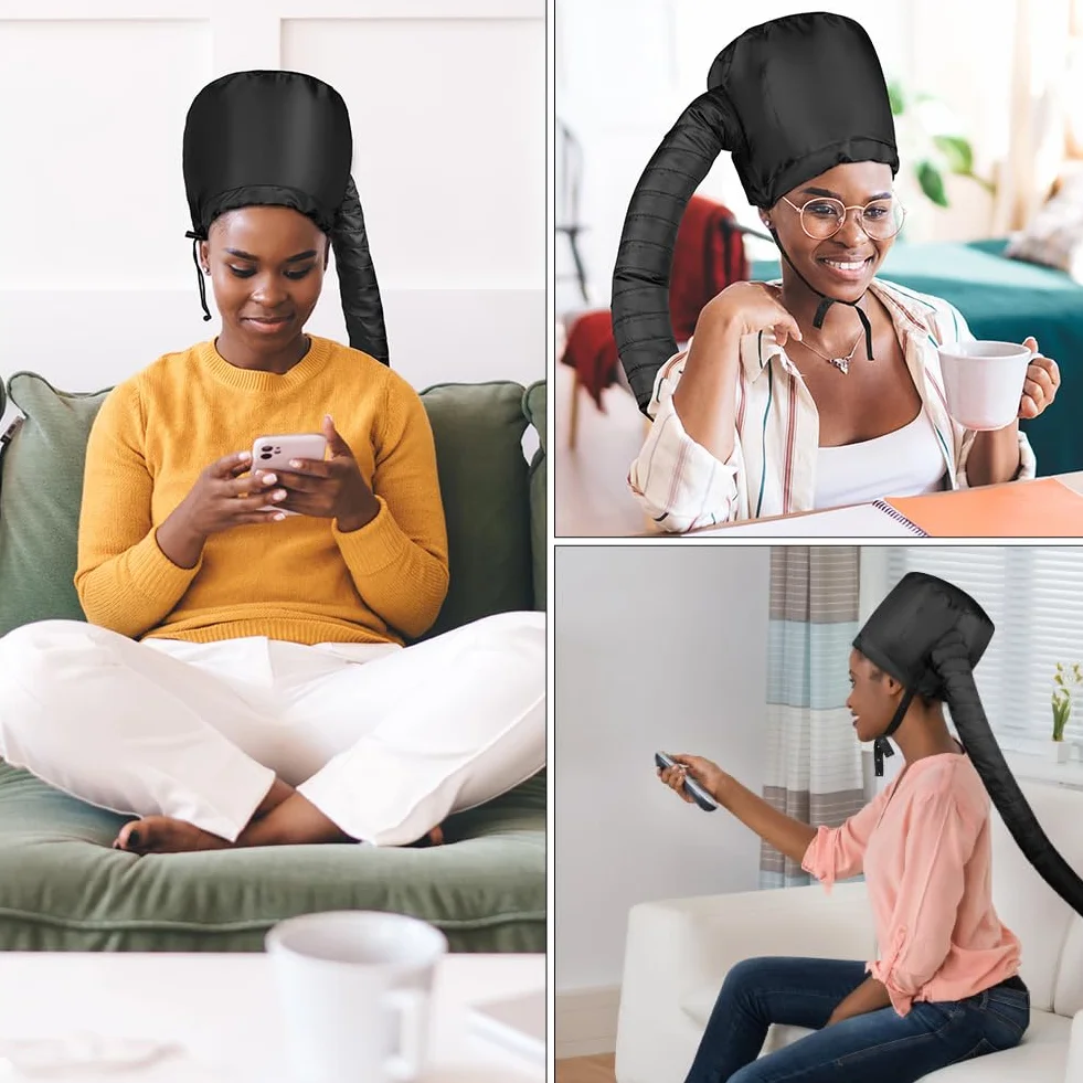 LOPHE Gorro Térmico para Cabello, Gorro Secador de Pelo con Cordón, Portátil para Secar
