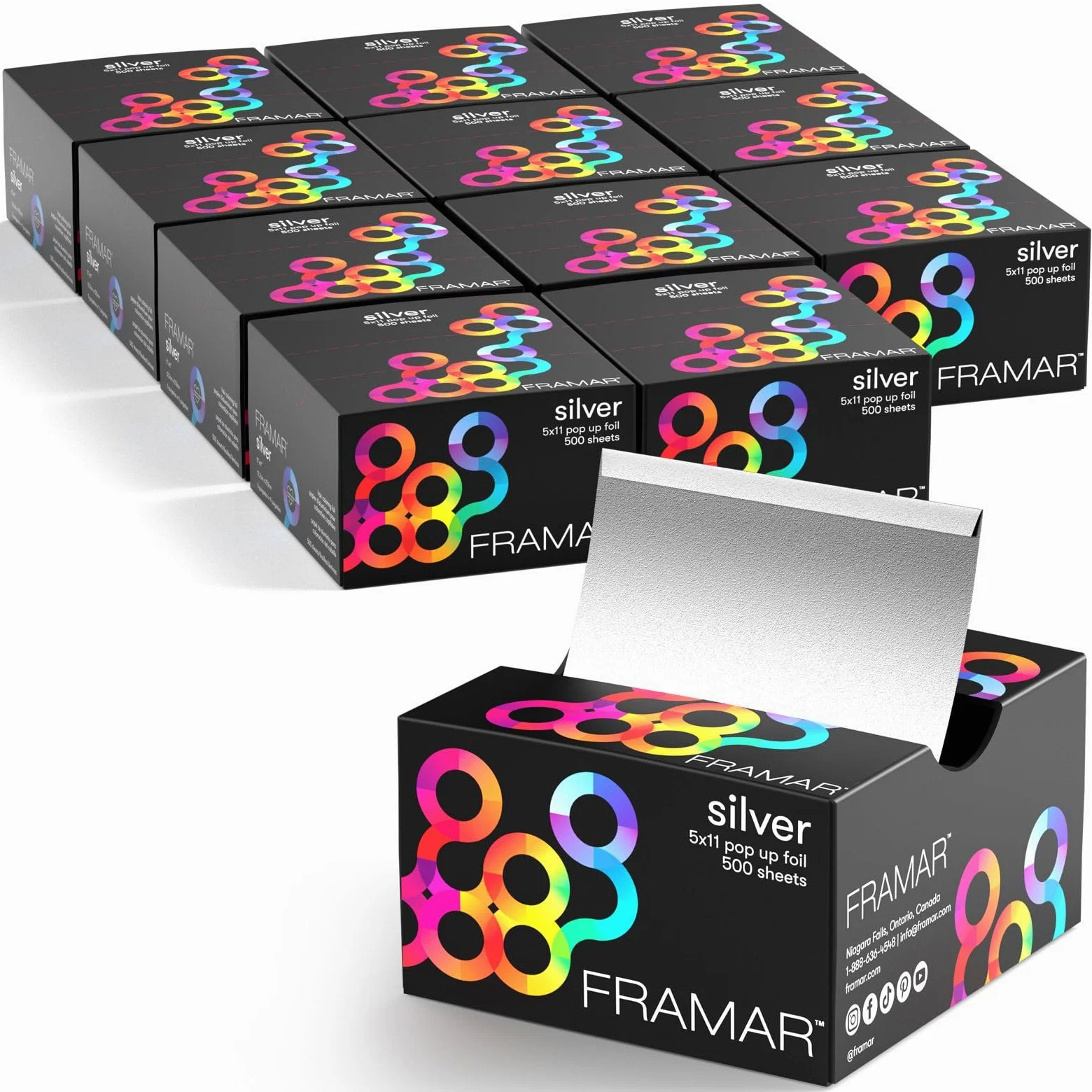 Framar Star Struck - Lámina de aluminio para el cabello, 500 hojas, paquete de 12 unidades