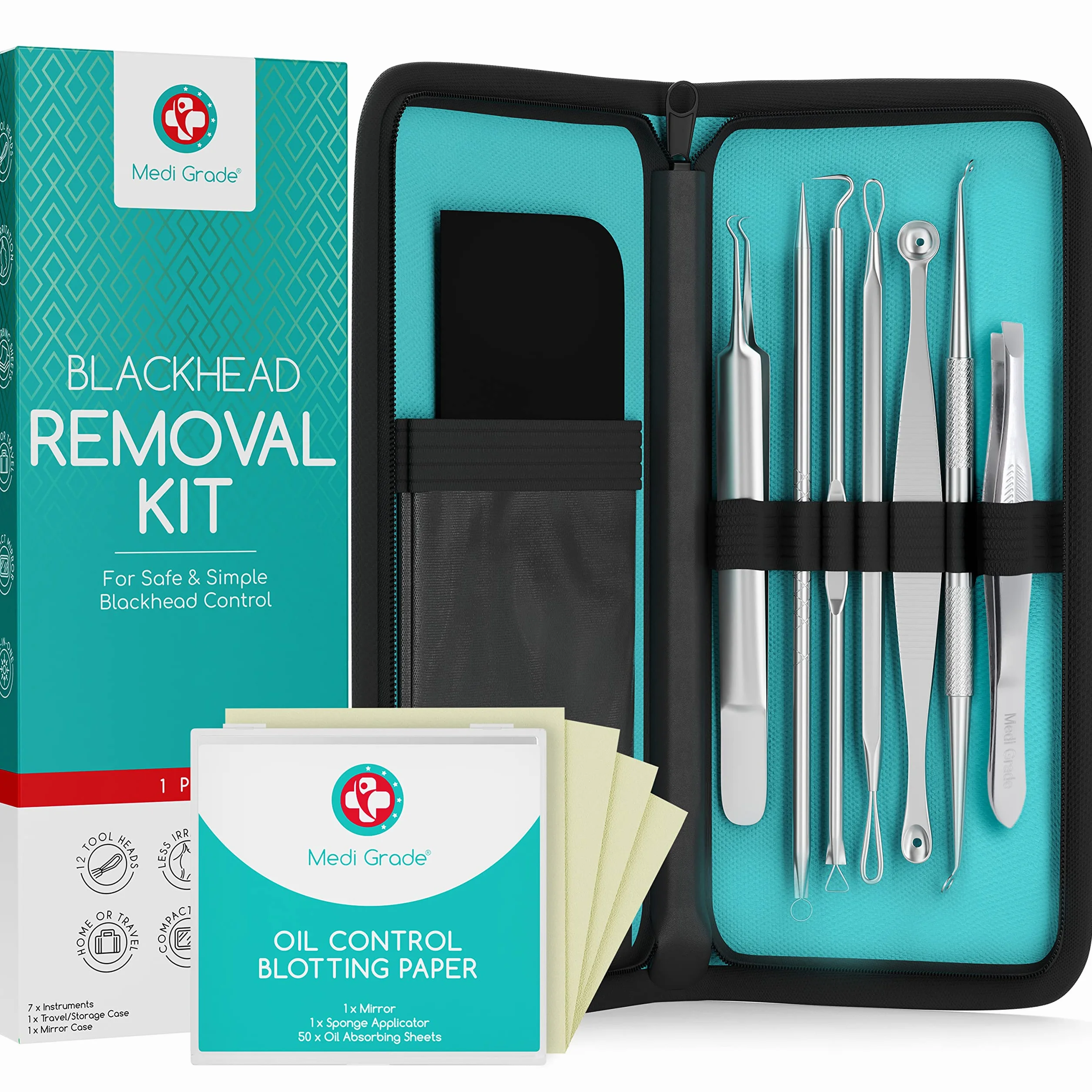 Kit removedor de espinillas y comedón, 7 piezas limpiador de poros