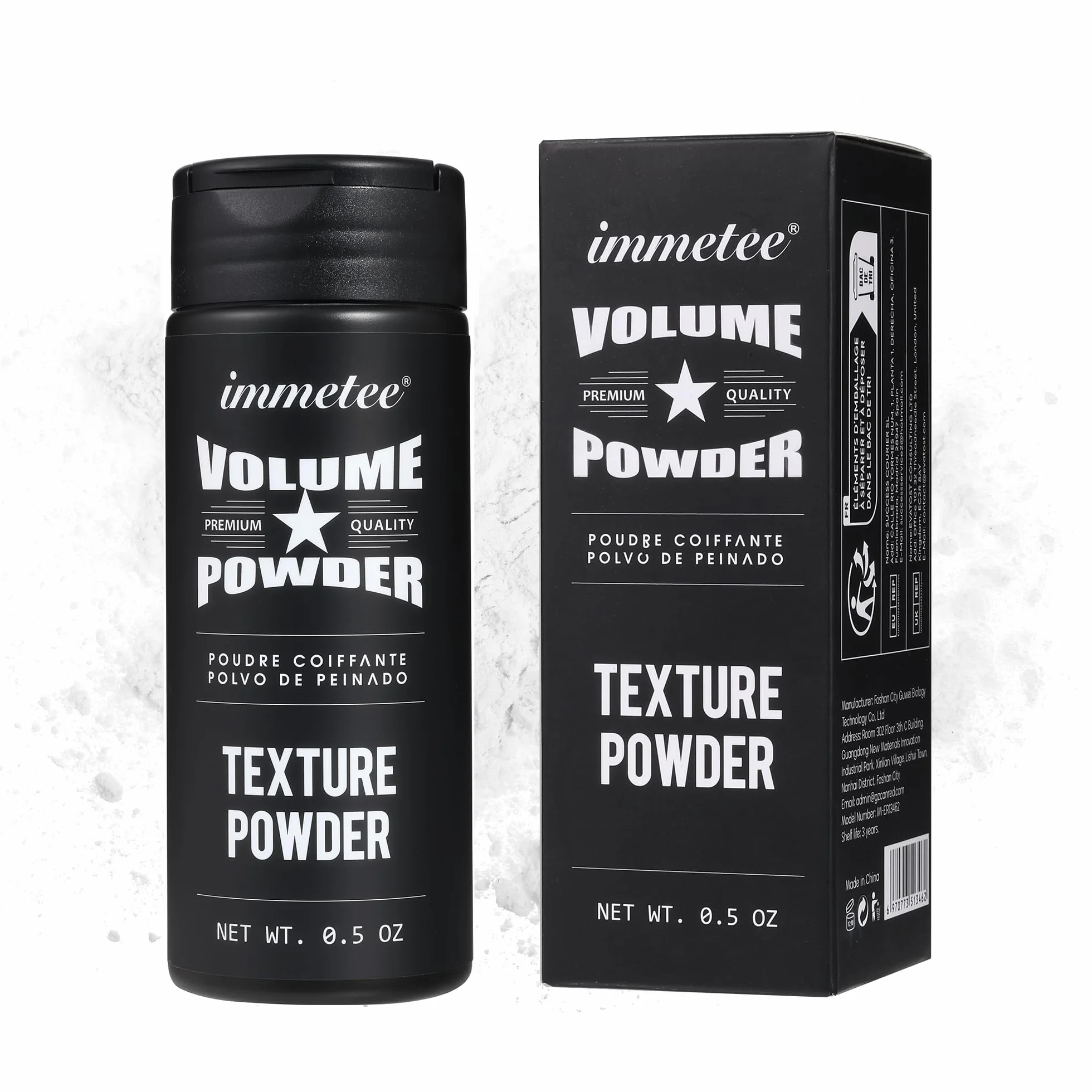 immetee Polvos Volumen Texturizantes para el Pelo Hombre Mujer, Efecto Mate Acabado Natural, 14g