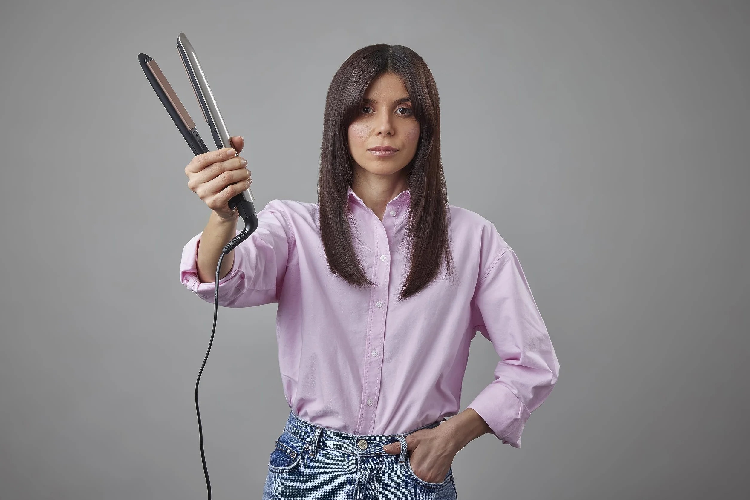 Remington Plancha de Pelo Keratin Protect Cerámica 230°C Digital Marrón S8540