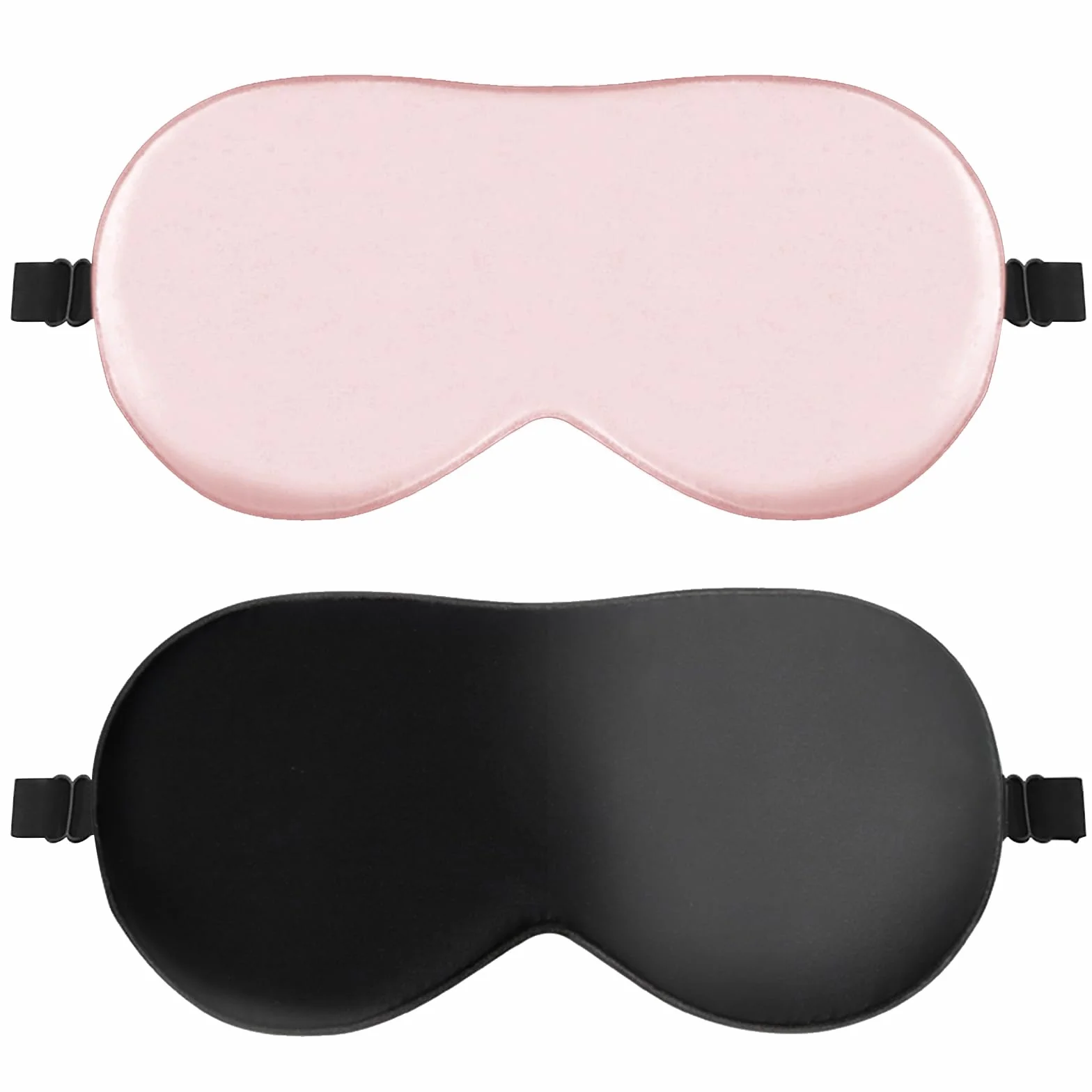 Antifaz para Dormir de Seda, Ultrasuave con Correa Ajustable, 2 Piezas para Hombre Mujer Niños Viaje Yoga