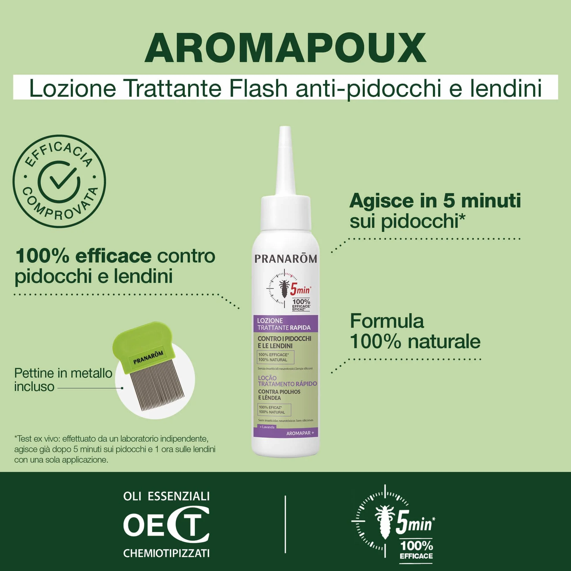 PRANARÔM Loción Antipiojos y Liendres Aromapar 100ml + Peine Lendreras